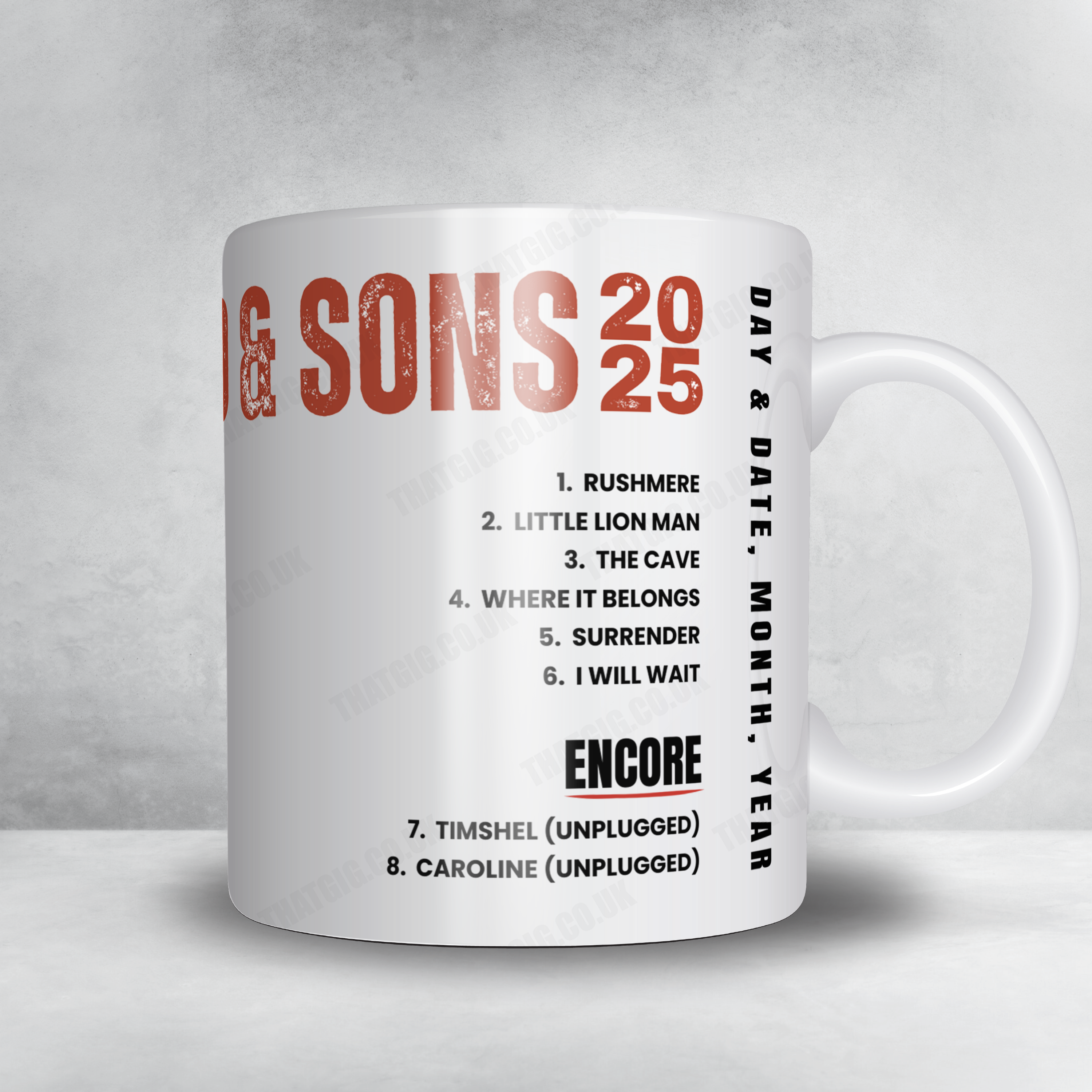 Mumford & Sons Setlist Mug - Ryman Auditorium, Nashville - September 11th, 2019