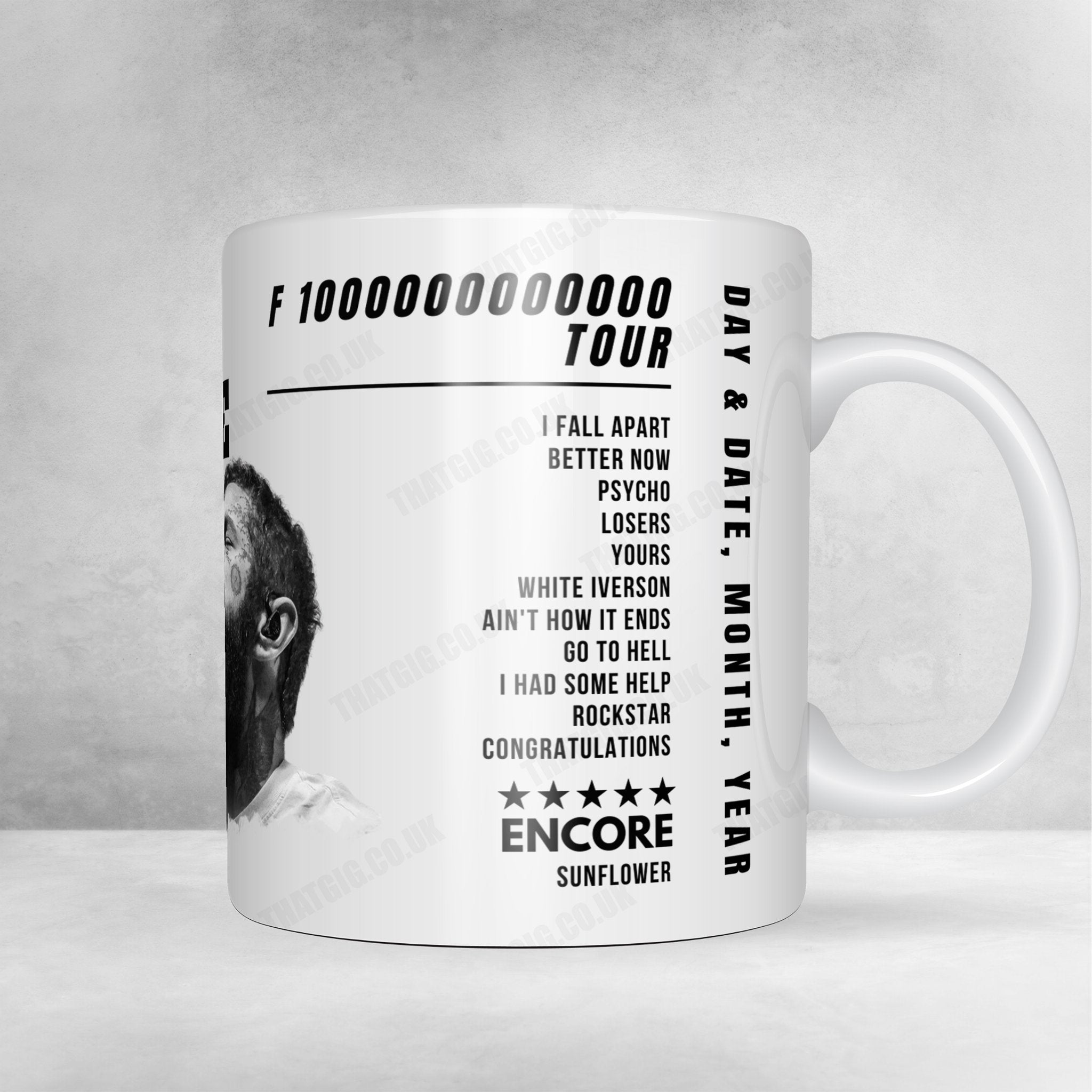 Post Malone Setlist Poster- SoFi Stadium, Inglewood - March 16th, 2024