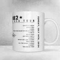 Blink-182 Setlist 11oz Mug - The Gorge Amphitheatre, George - July 14, 2024