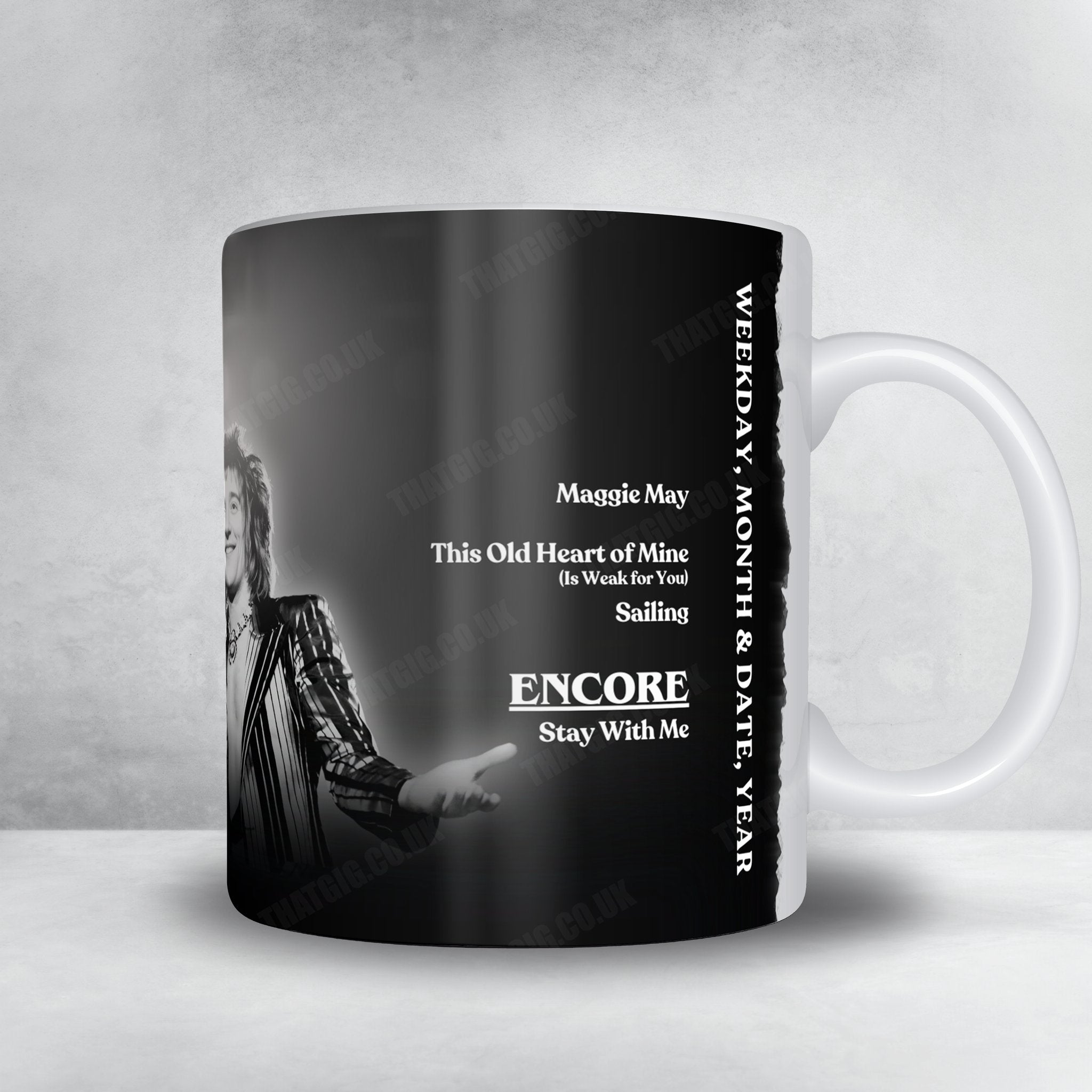 Rod Stewart Setlist Mug - Edinburgh Playhouse, Edinburgh, Scotland - January 11th, 1977