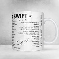 Taylor Swift Setlist Mug - Principality Stadium, Cardiff, Wales - June 18th, 2024