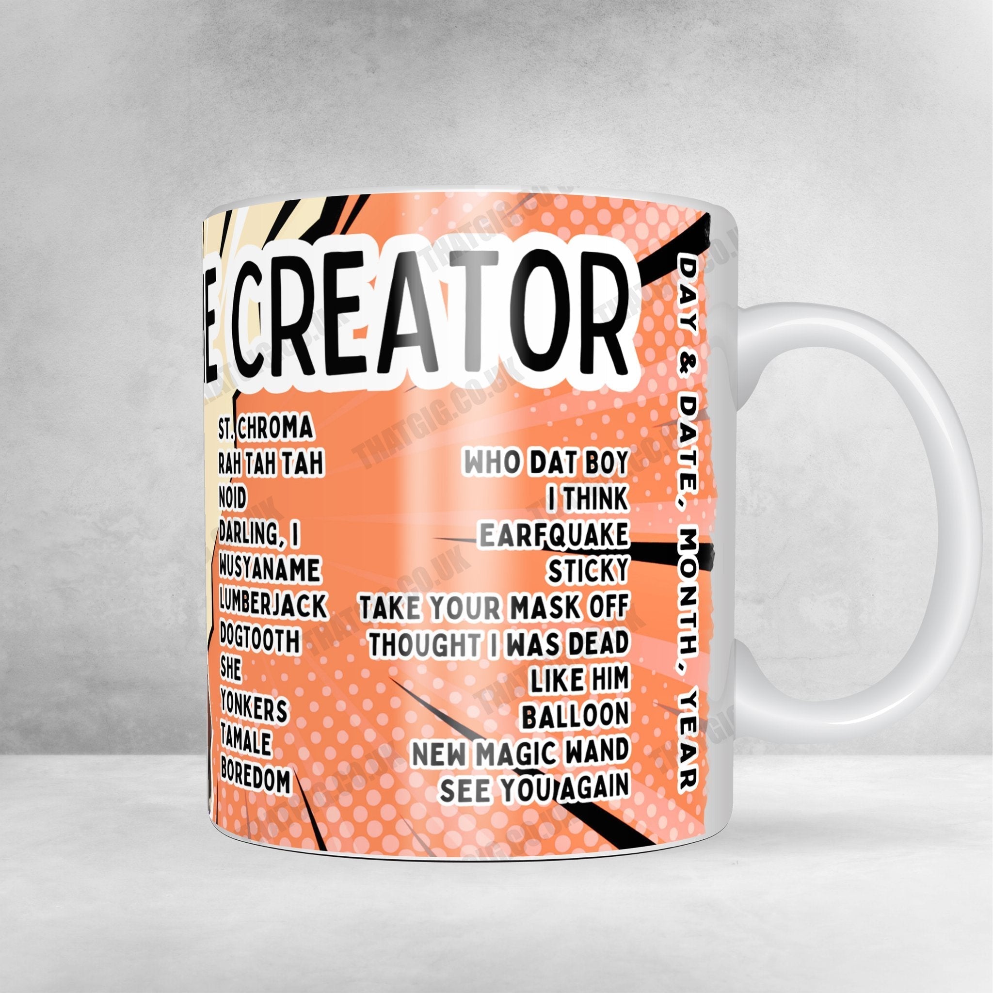 Tyler, The Creator Setlist Mug - The O2 Arena, London - May 19th, 2025