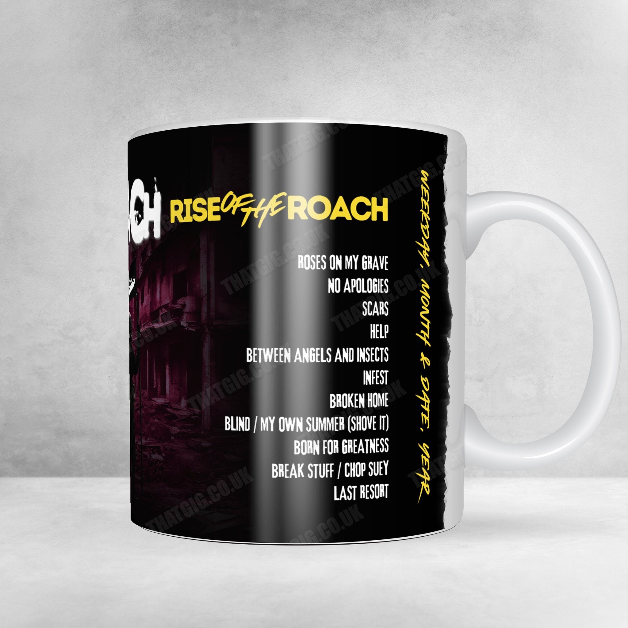 Papa Roach Setlist Mug - Arena COS Torwar, Warsaw, Poland - January 27th, 2025