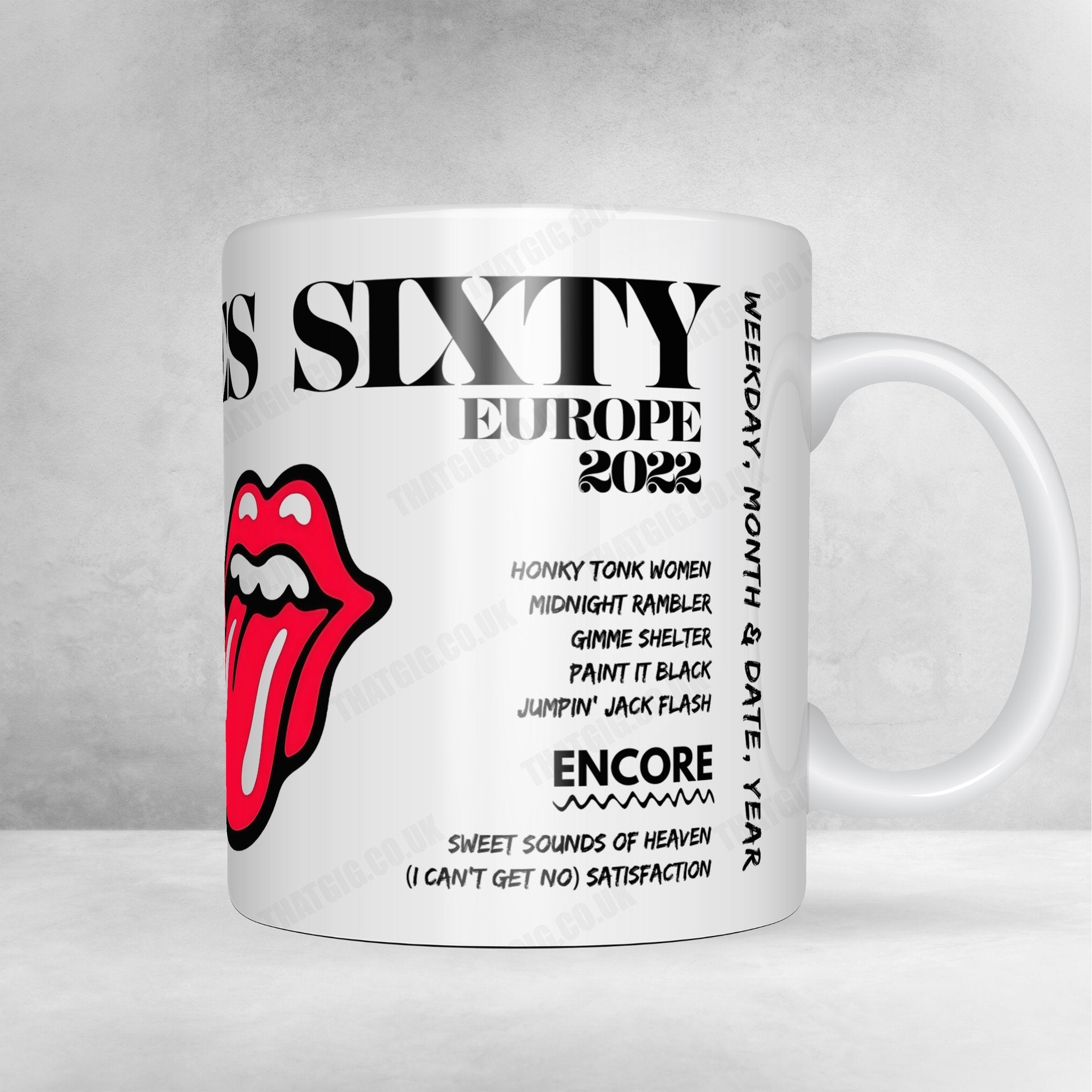 The Rolling Stones Setlist Mug - Johan Cruijff Arena, Amsterdam, Netherlands - July 7th, 2022