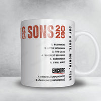 Mumford & Sons Setlist Mug - Flat Iron Square, London - March 4th, 2025