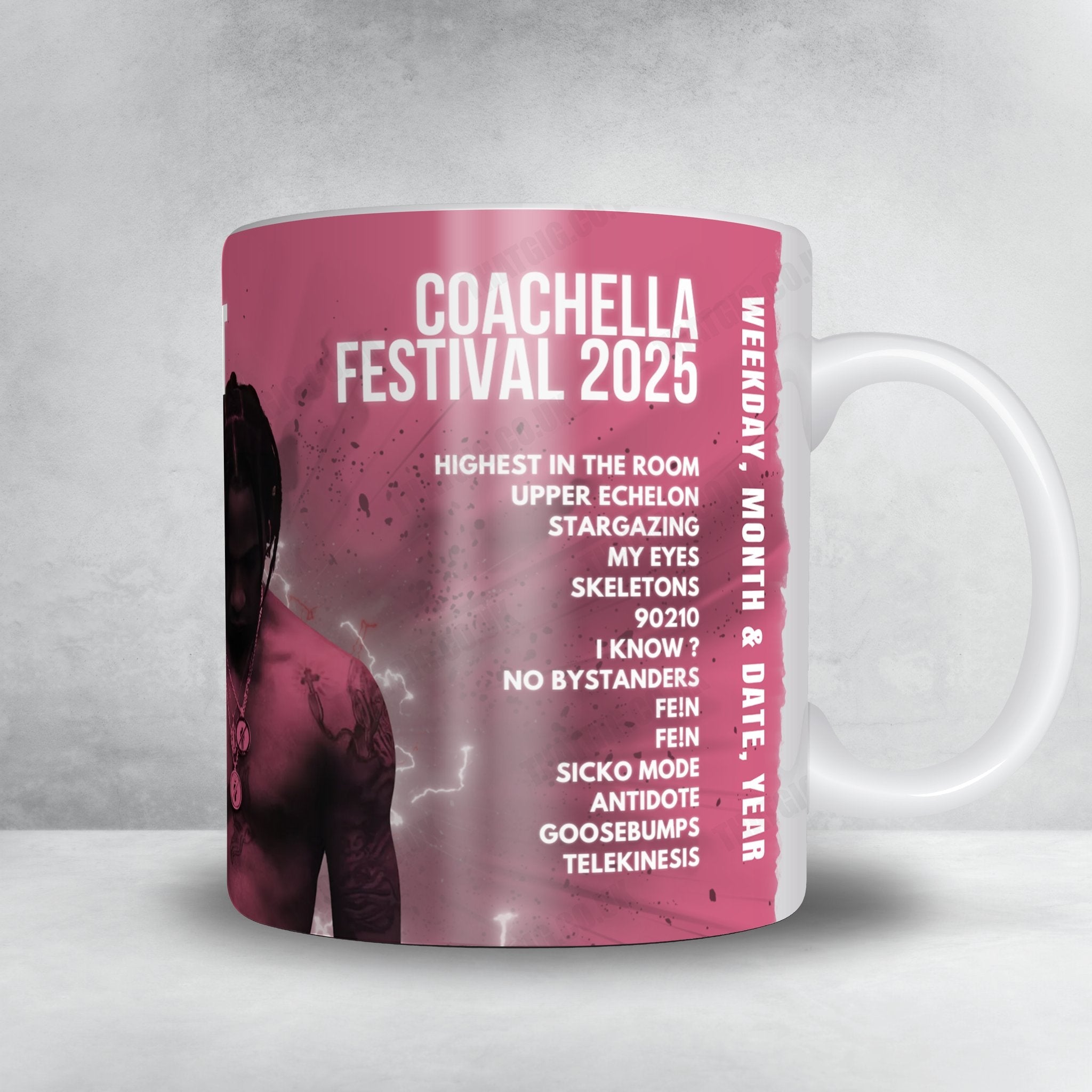 Travis Scott Setlist Mug - Coachella Festival - April 12th, 2025