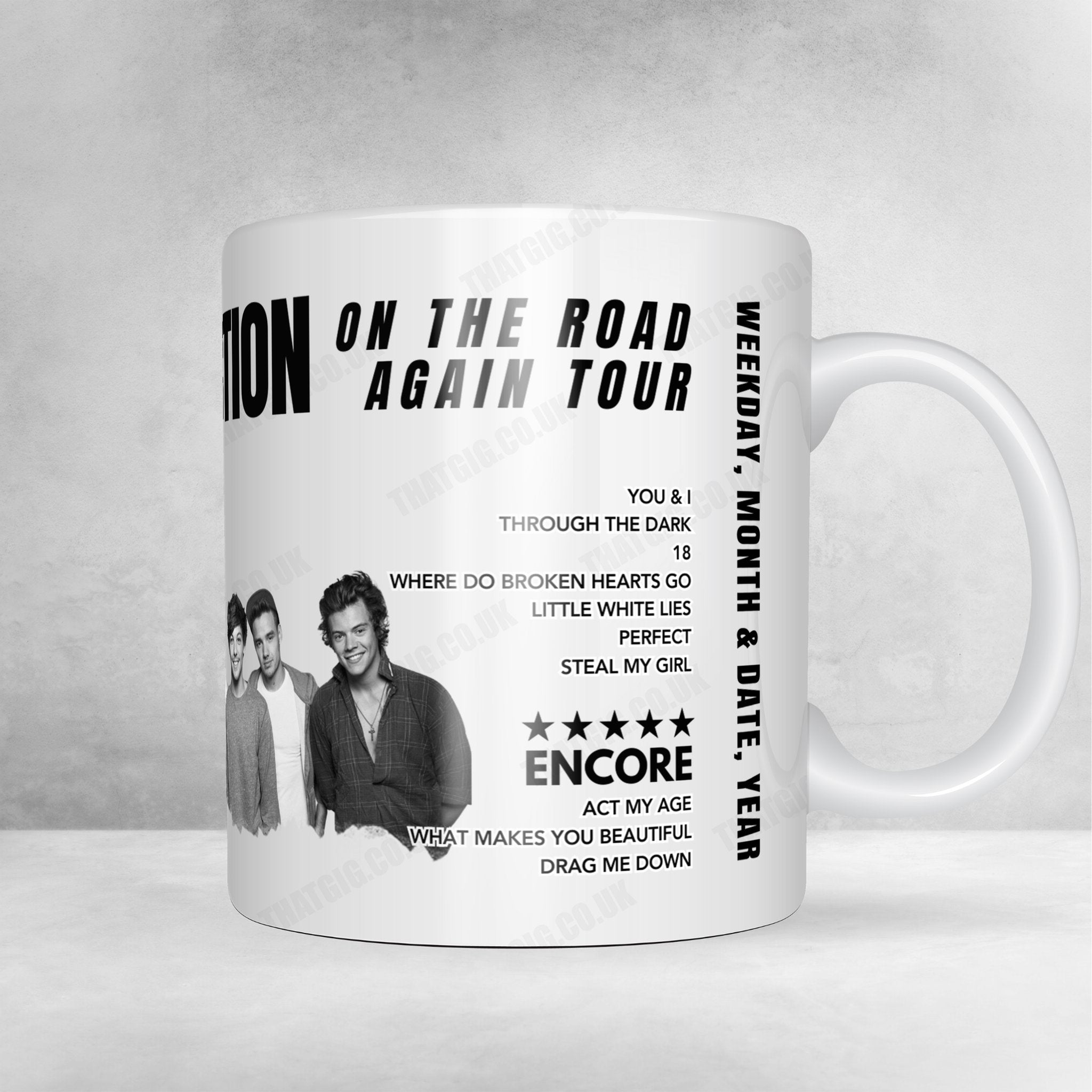 One Direction Setlist Mug - The SSE Arena Belfast, Belfast, Northern Ireland - October 21st, 2015