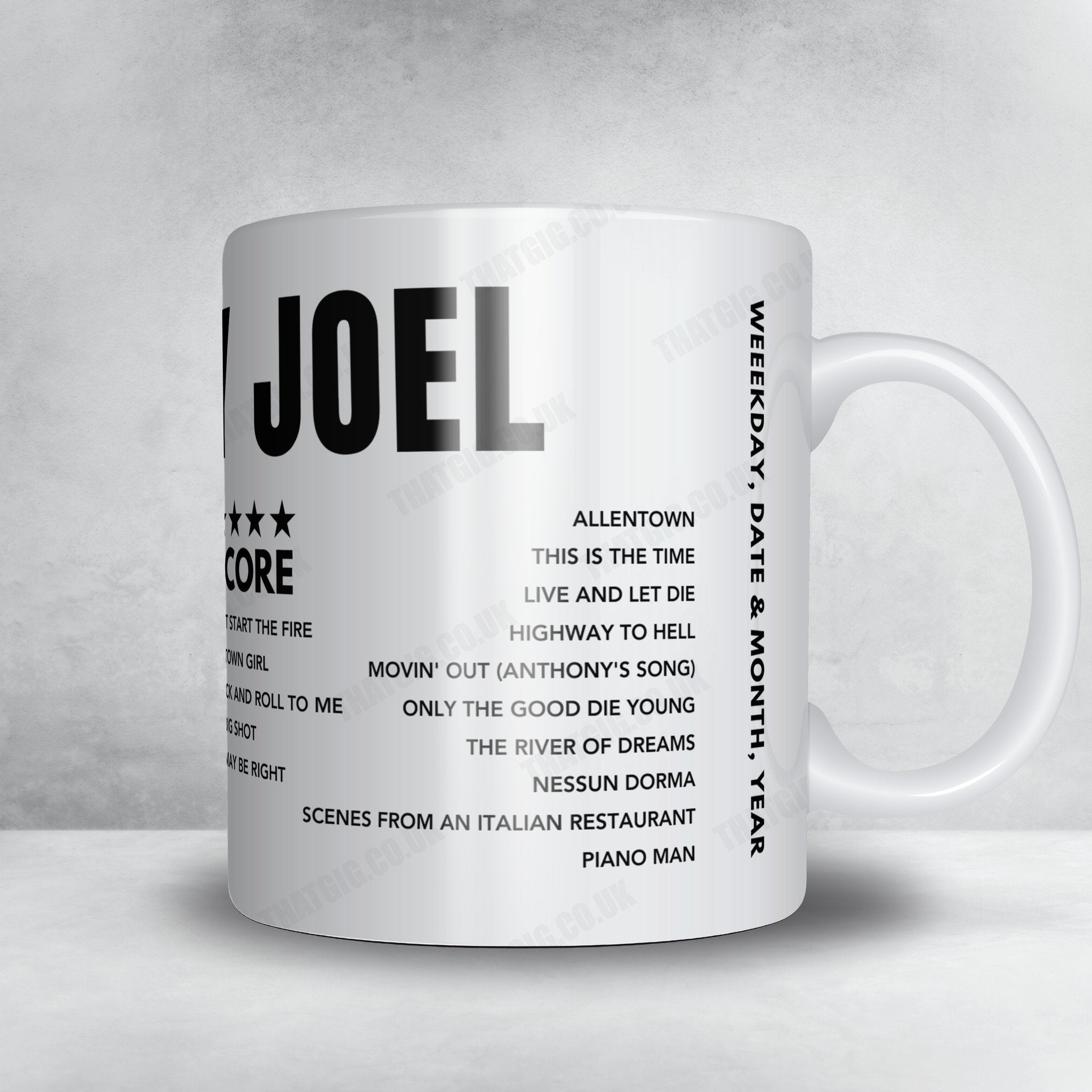 Billy Joel Setlist Mug - Madison Square Garden - July 25, 2024