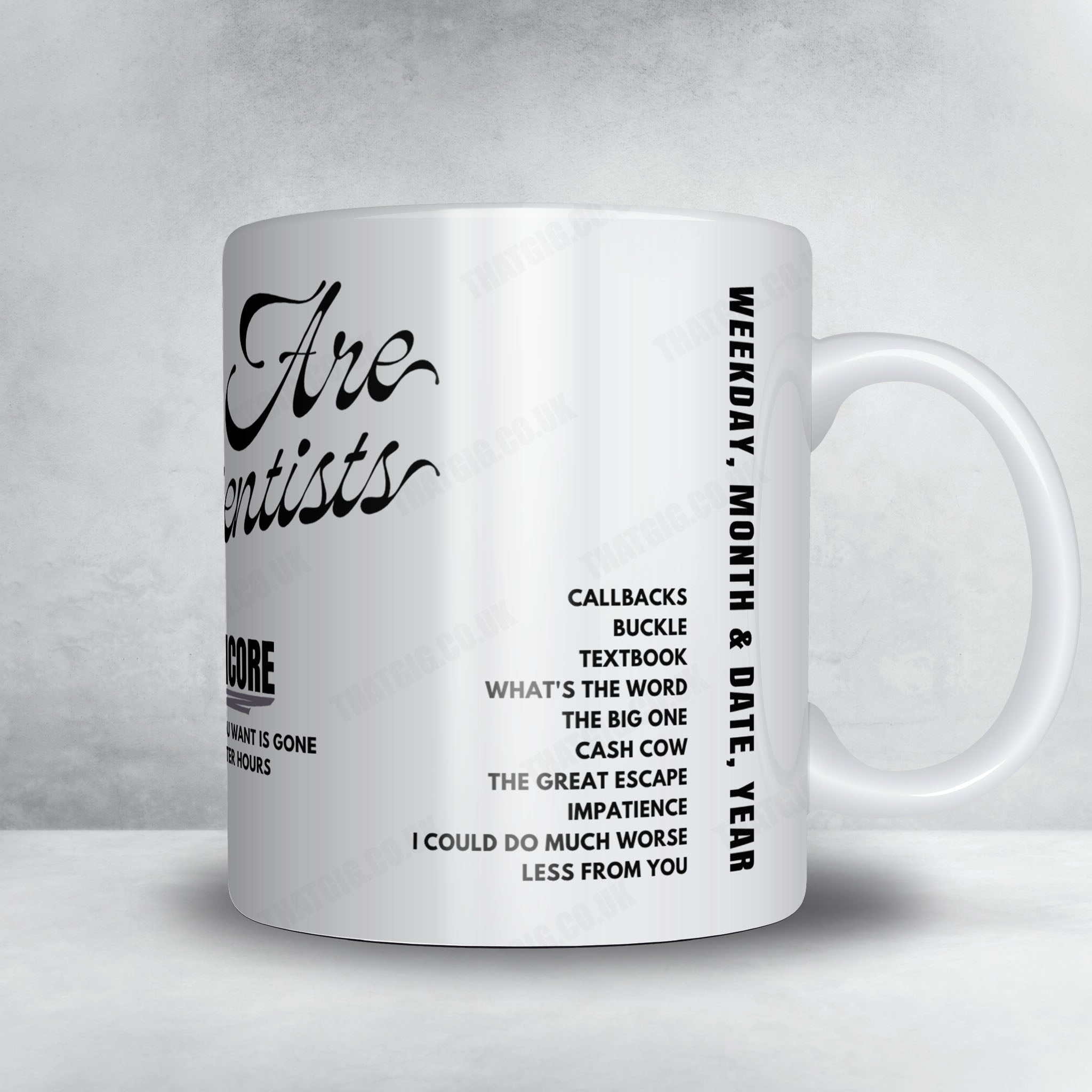 We Are Scientists Setlist Mug - Café de la Danse, Paris - April 28th, 2025