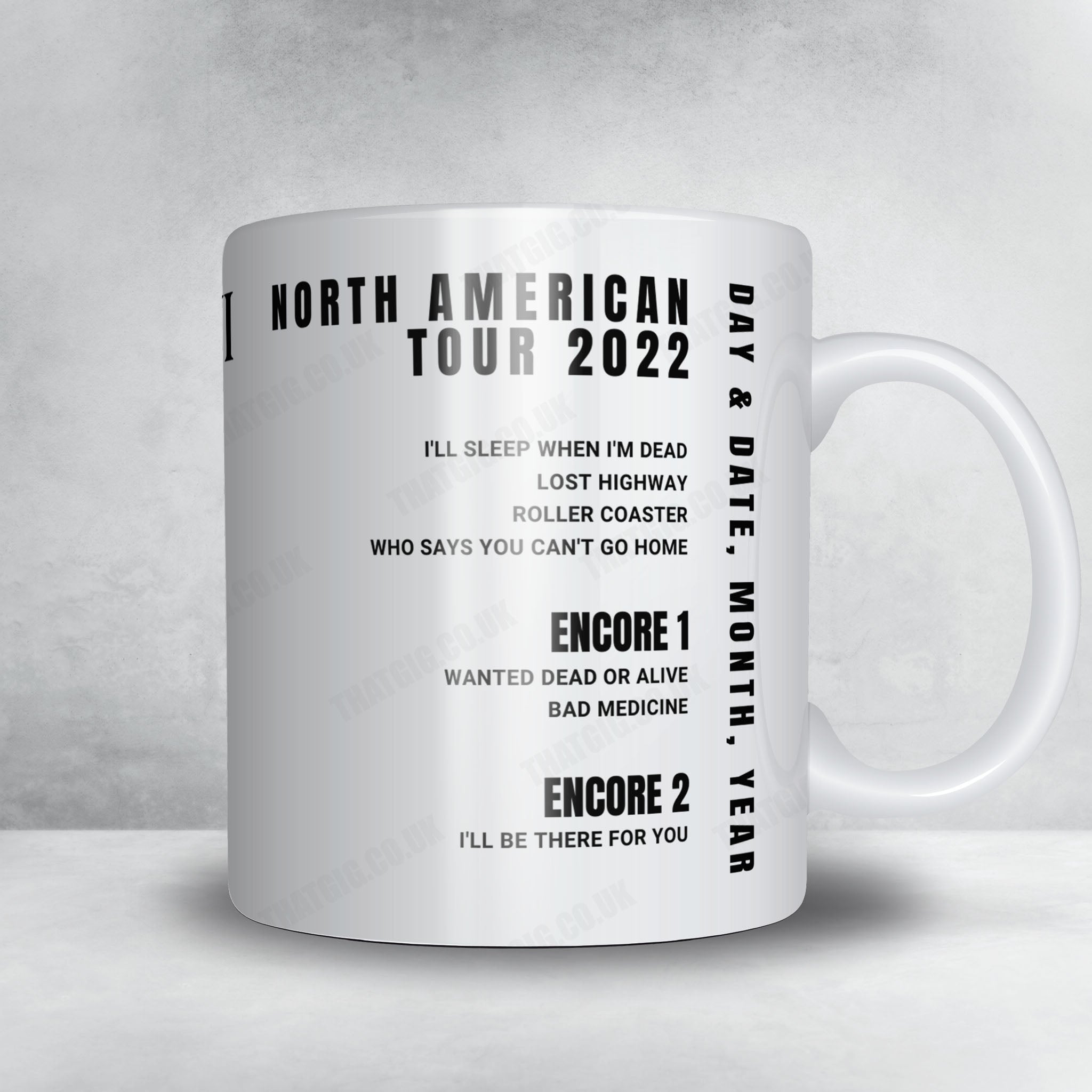 Bon Jovi Setlist Mug - Spectrum Center, Charlotte - April 8th, 2022
