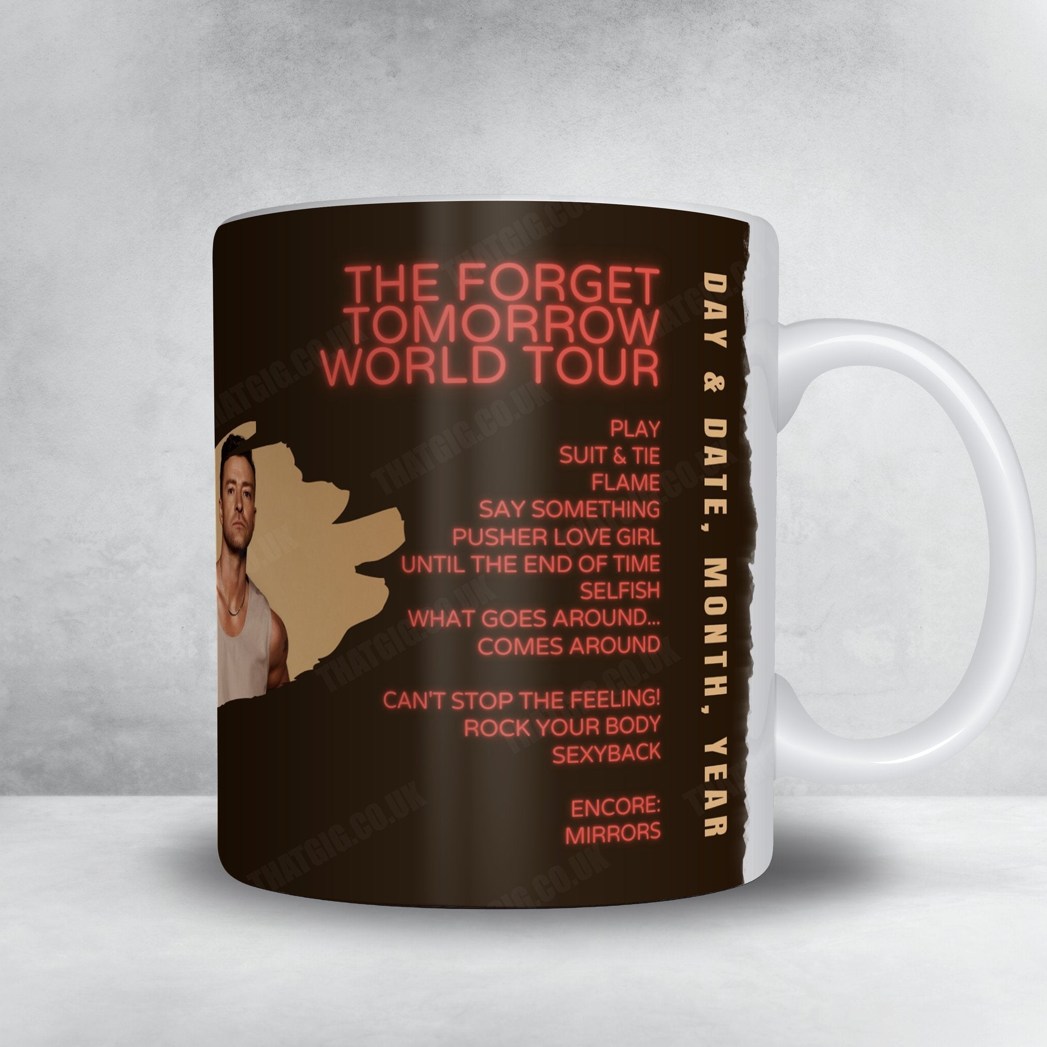 Justin Timberlake Setlist Mug - The O2 Arena, London, England - August 12th, 2024