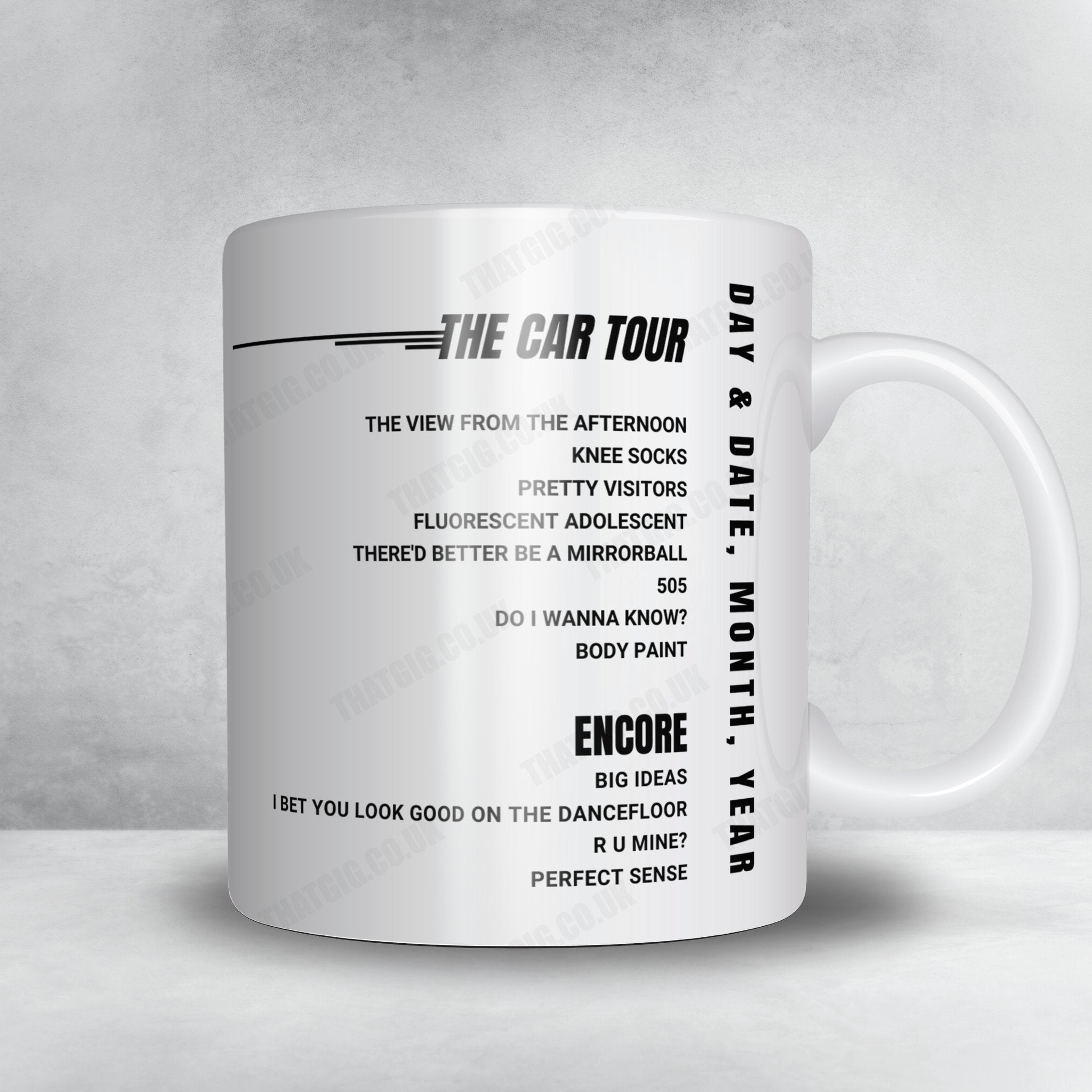 Arctic Monkeys Setlist Mug - Riverstage, Brisbane - January 11th, 2023