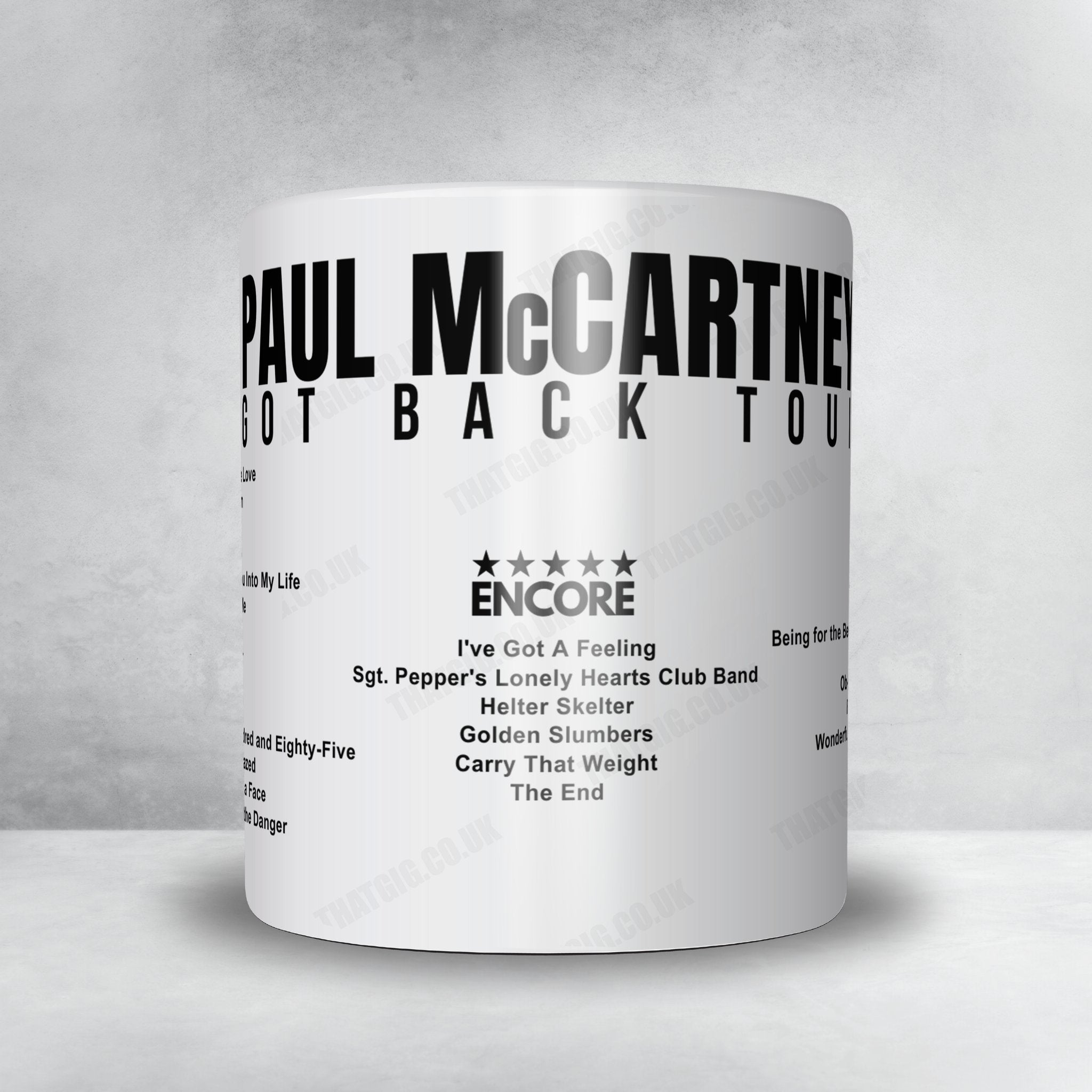 Paul McCartney Setlist Mug - McDonald Jones Stadium, Newcastle - October 24th, 2023