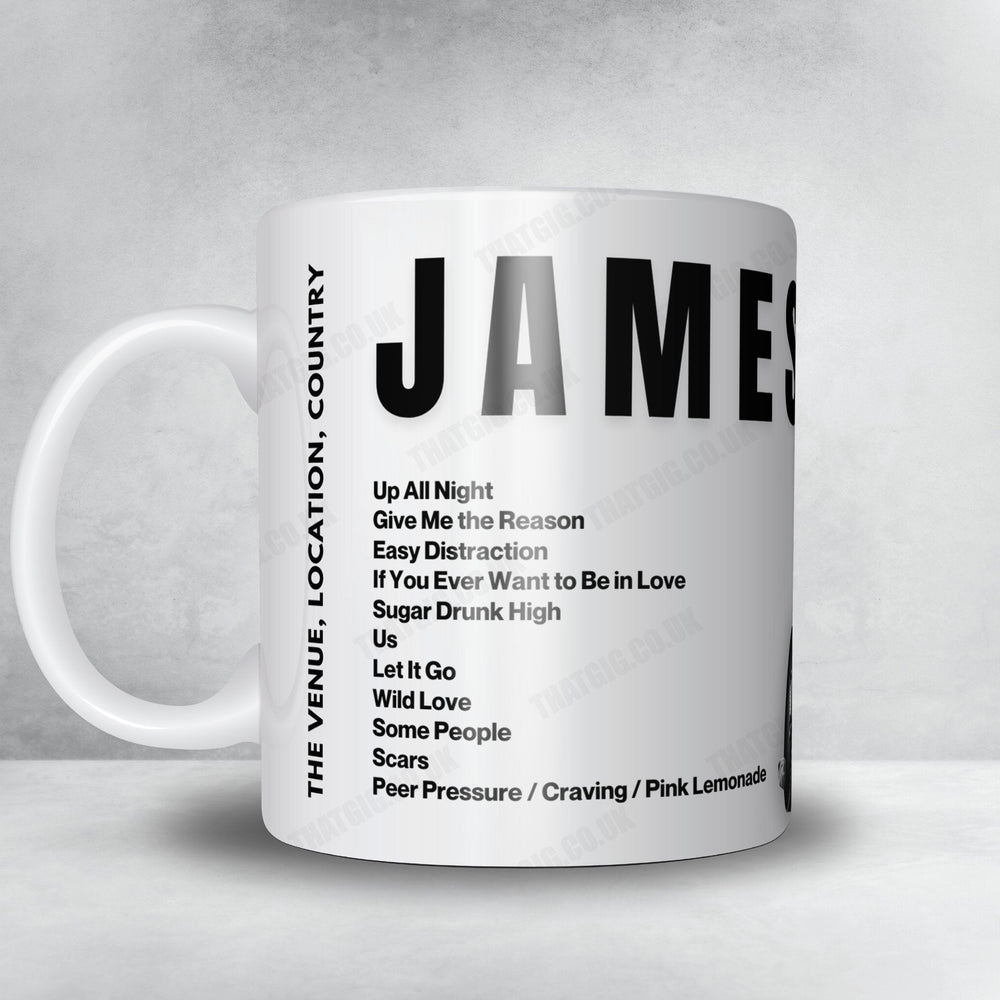 James Bay Setlist Mug - Nick Rayns LCR, UEA, Norwich - May 5th, 2022