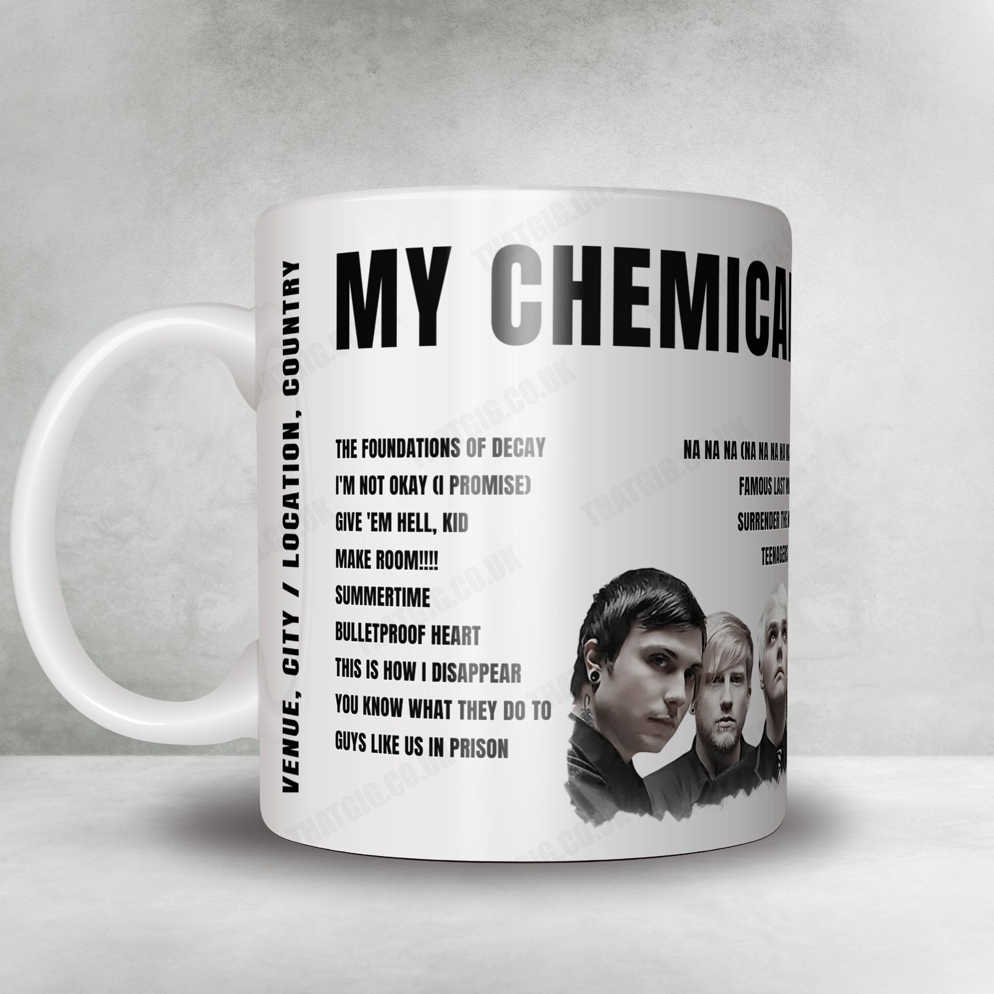 My Chemical Romance Setlist Mug - Stadium MK, Milton Keynes - May 22nd, 2022