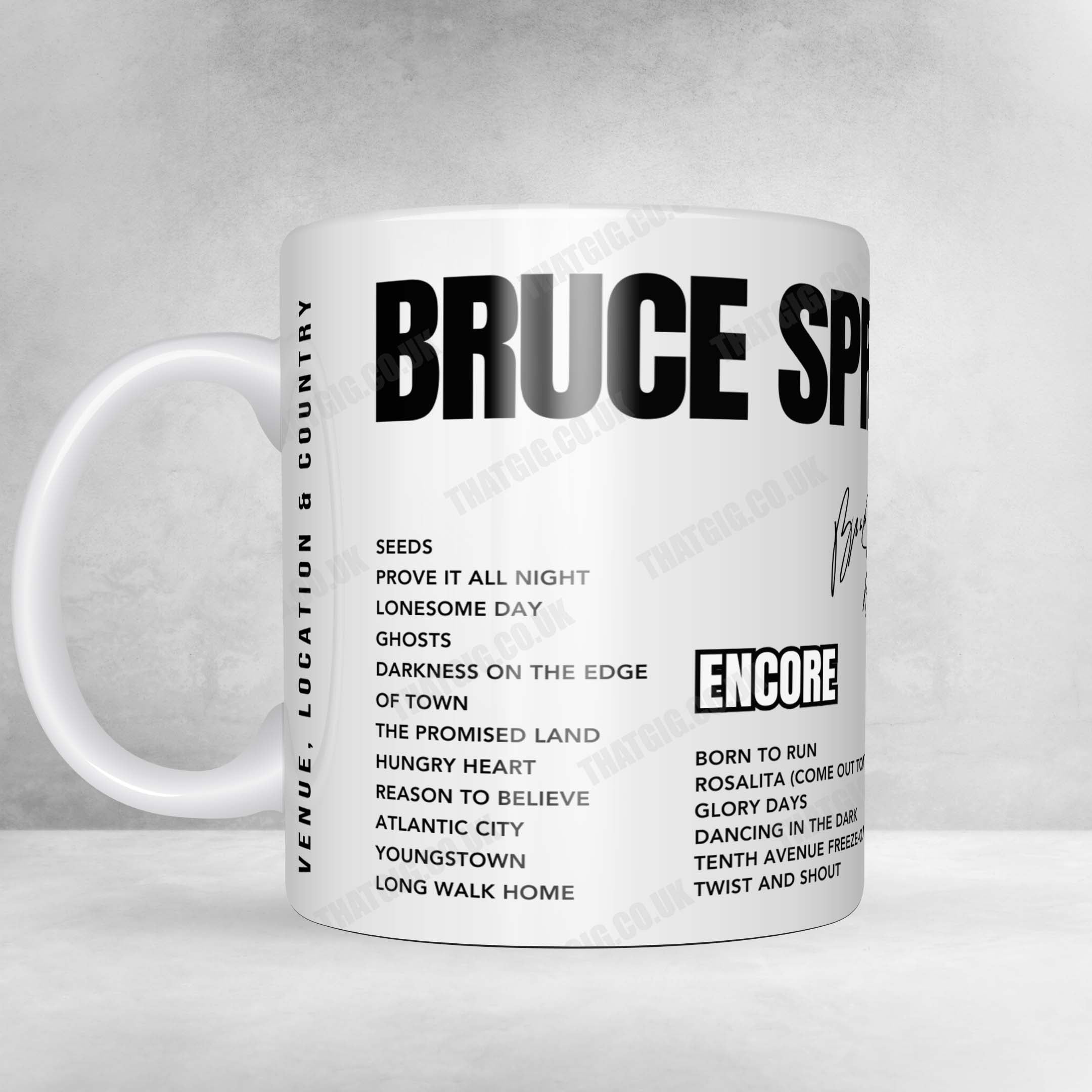 Bruce Springsteen Setlist Mug - Scotiabank Arena, Toronto - November 6th, 2024