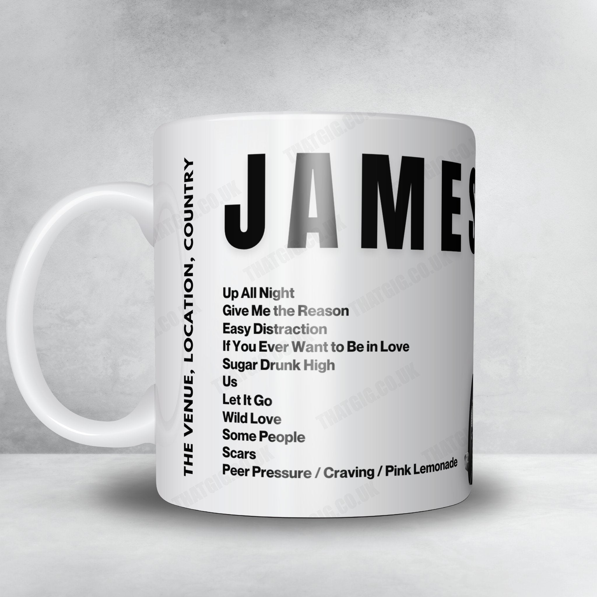 James Bay Setlist Mug - The Late Late Show with James Corden, Los Angeles - June 22nd, 2022