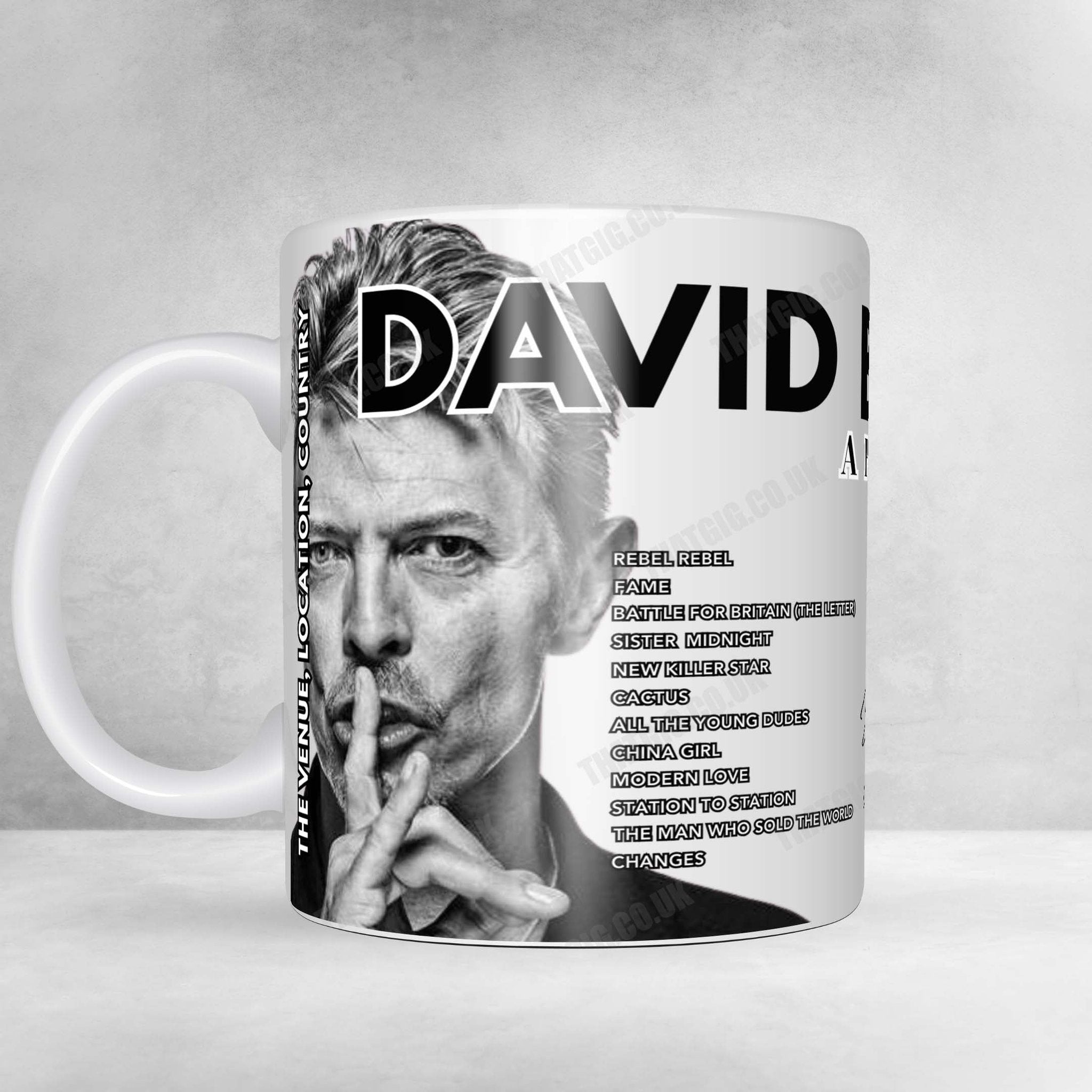 David Bowie Setlist Mug - Carling Apollo Hammersmith, London - October 2nd, 2002