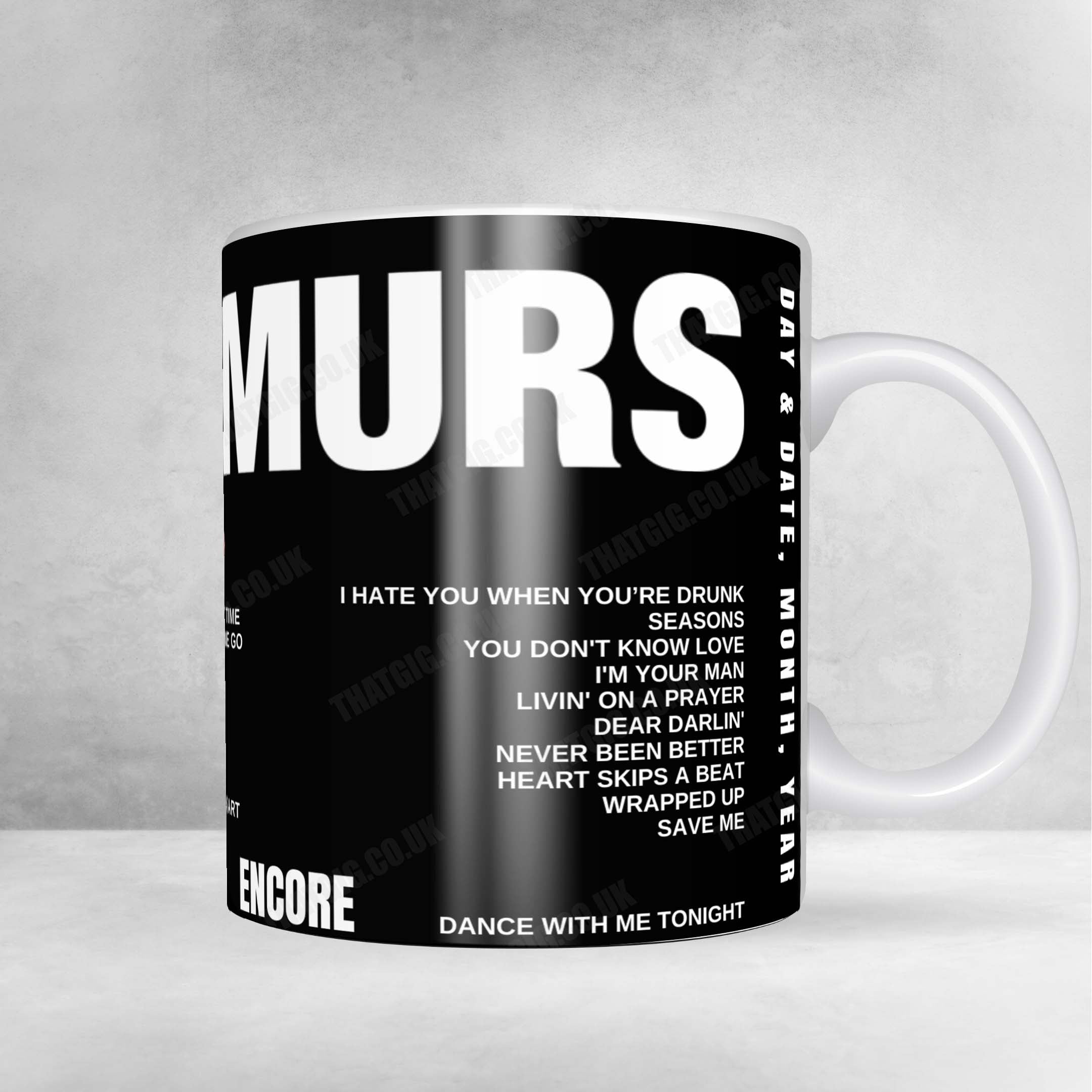 Olly Murs Setlist Mug - First Direct Arena, Leeds - May 9th, 2025