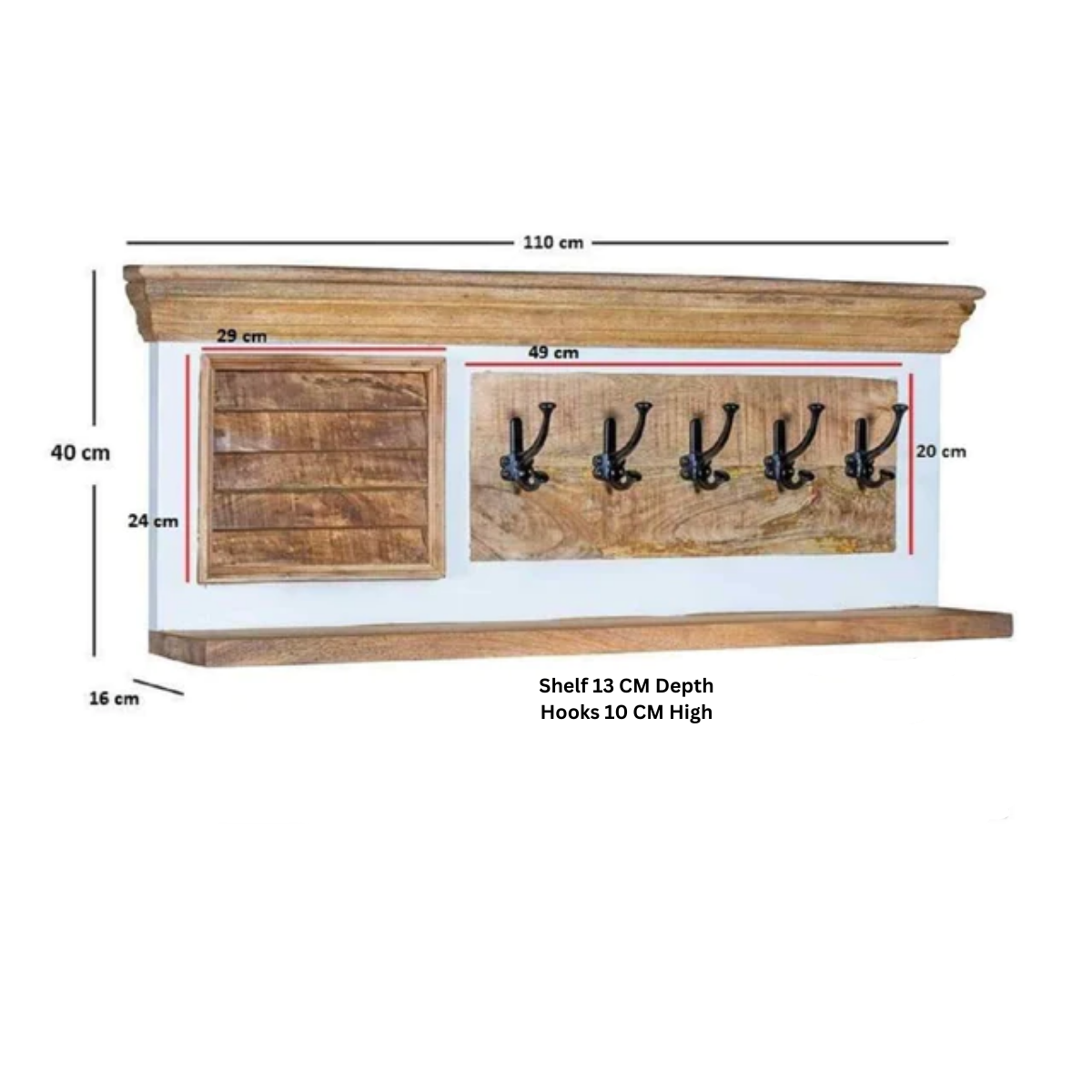 Bianco Solid Mango Wood White Hanging Unit