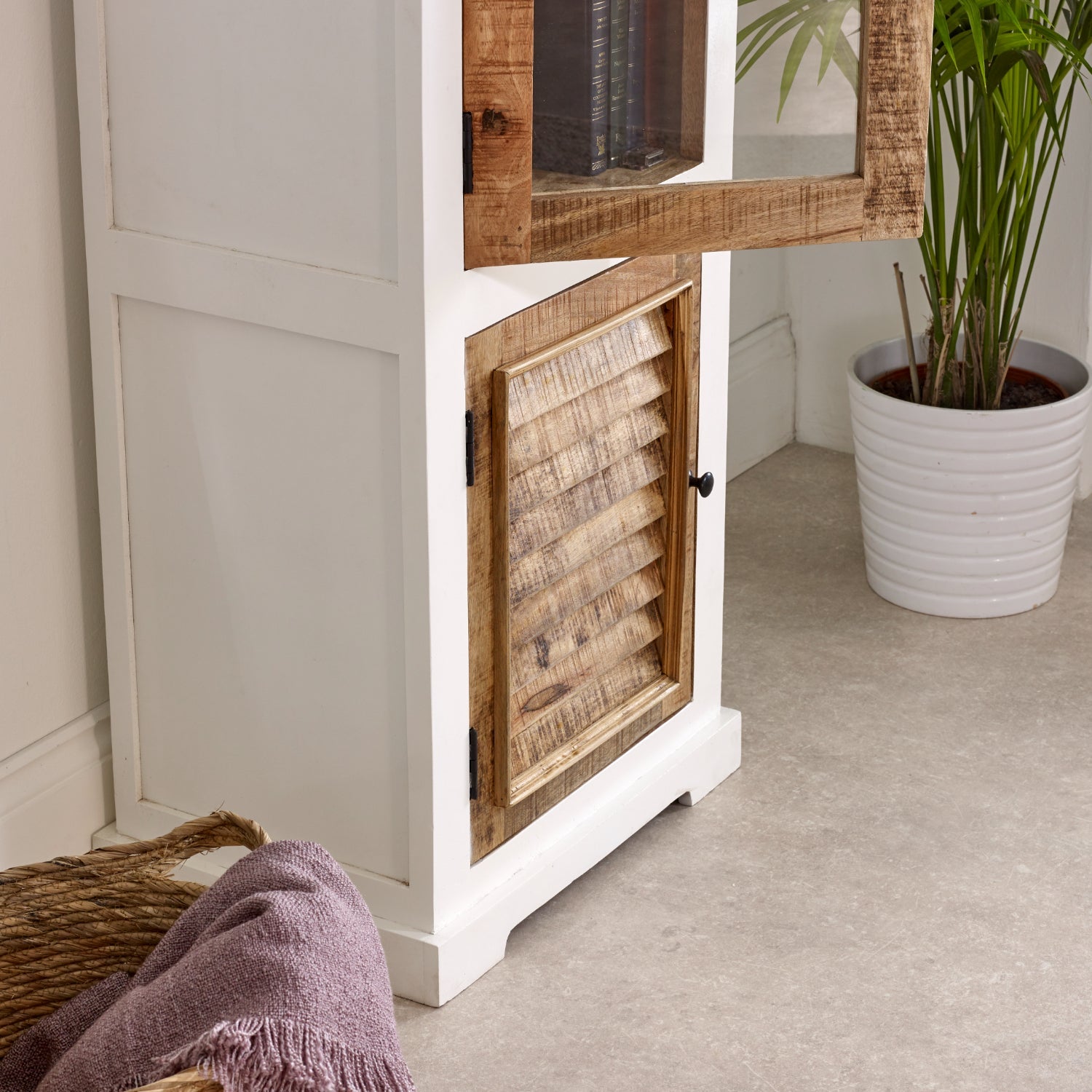 Bianco Solid Mango Wood Bookcase   White