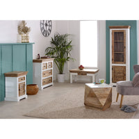 Bianco Solid Mango Wood Bookcase   White