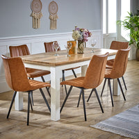 Bianco Solid Mango Wood White Dining Table 170Cm