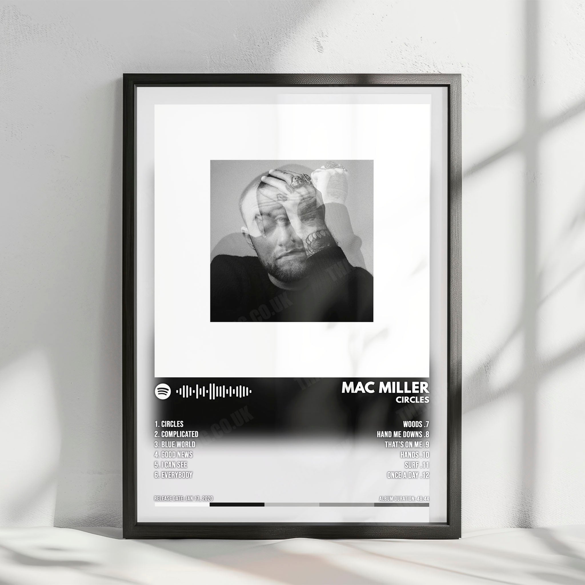 Mac Miller "Circles" Album Cover Poster - with Complete Tracklist