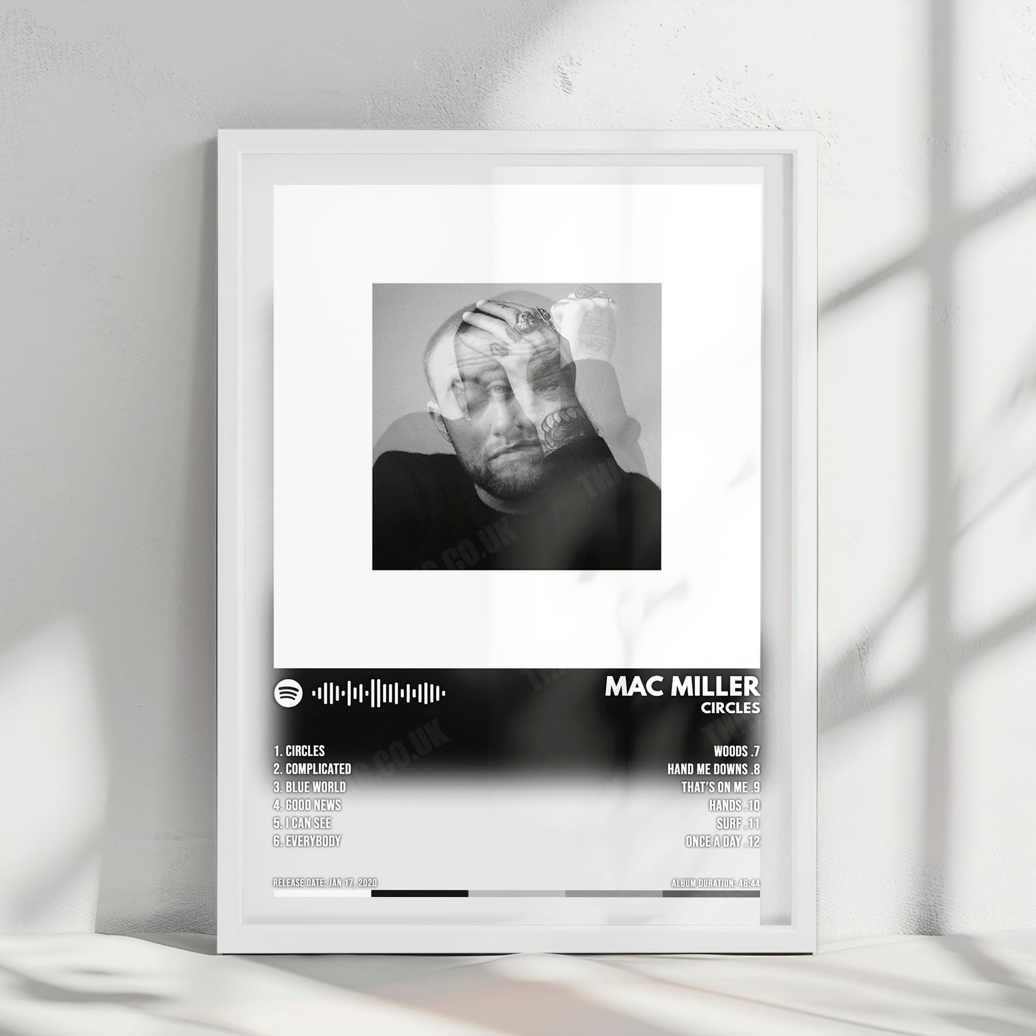 Mac Miller "Circles" Album Cover Poster - with Complete Tracklist