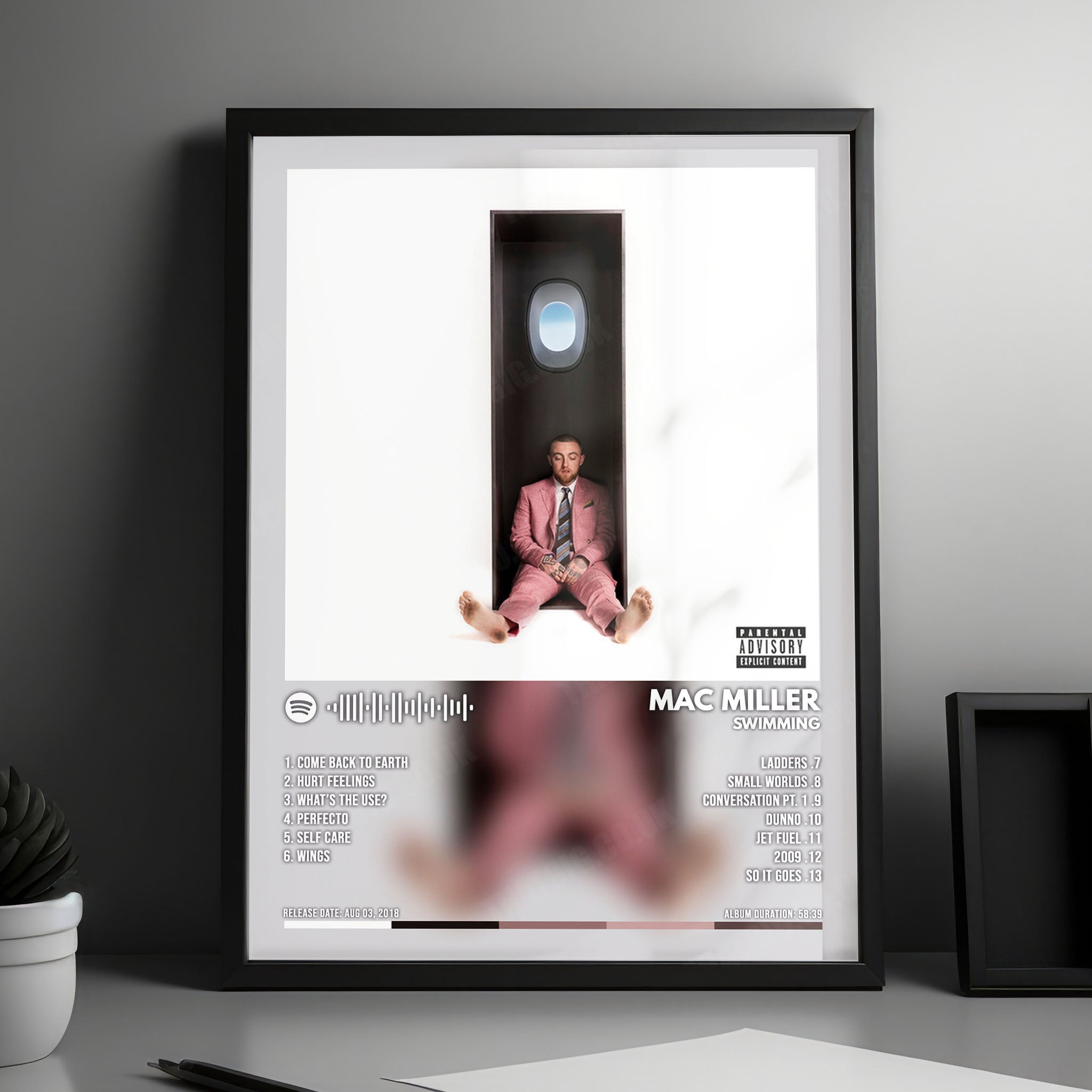 Mac Miller "Swimming" Album Cover Poster - with Complete Tracklist