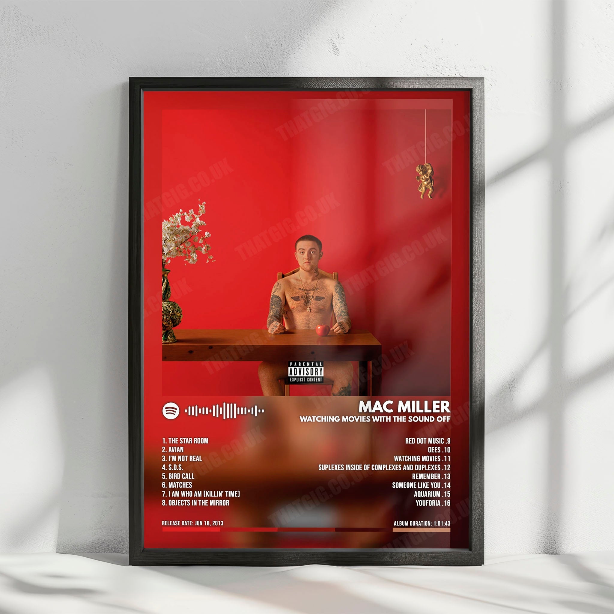 Mac Miller "Watching Movies with the Sound Off" Album Cover Poster - with Complete Tracklist
