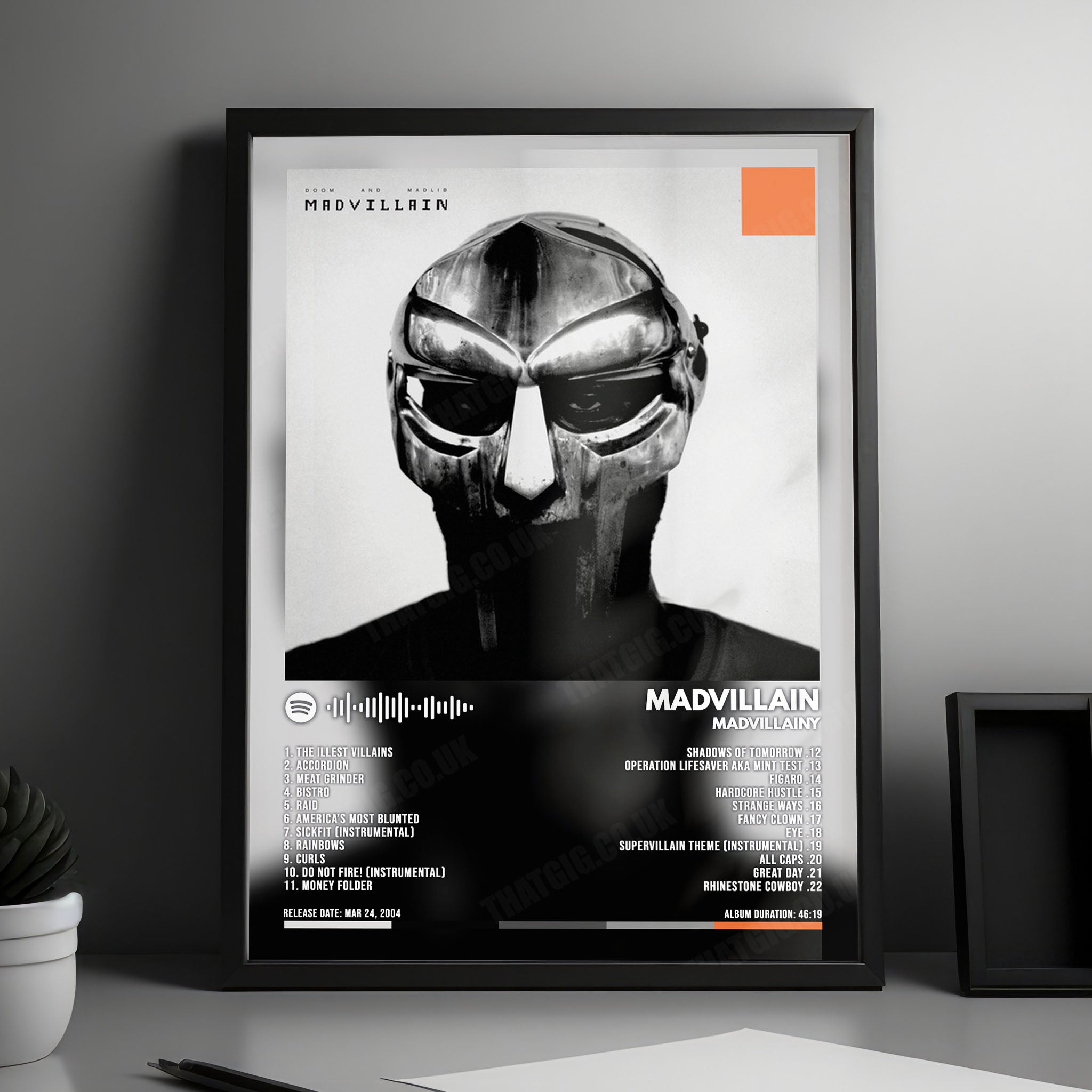 Madvillain "Madvillainy" Album Cover Poster - with Complete Tracklist