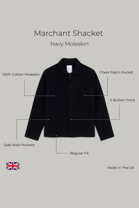 Marchant Jacket  - Navy Moleskin