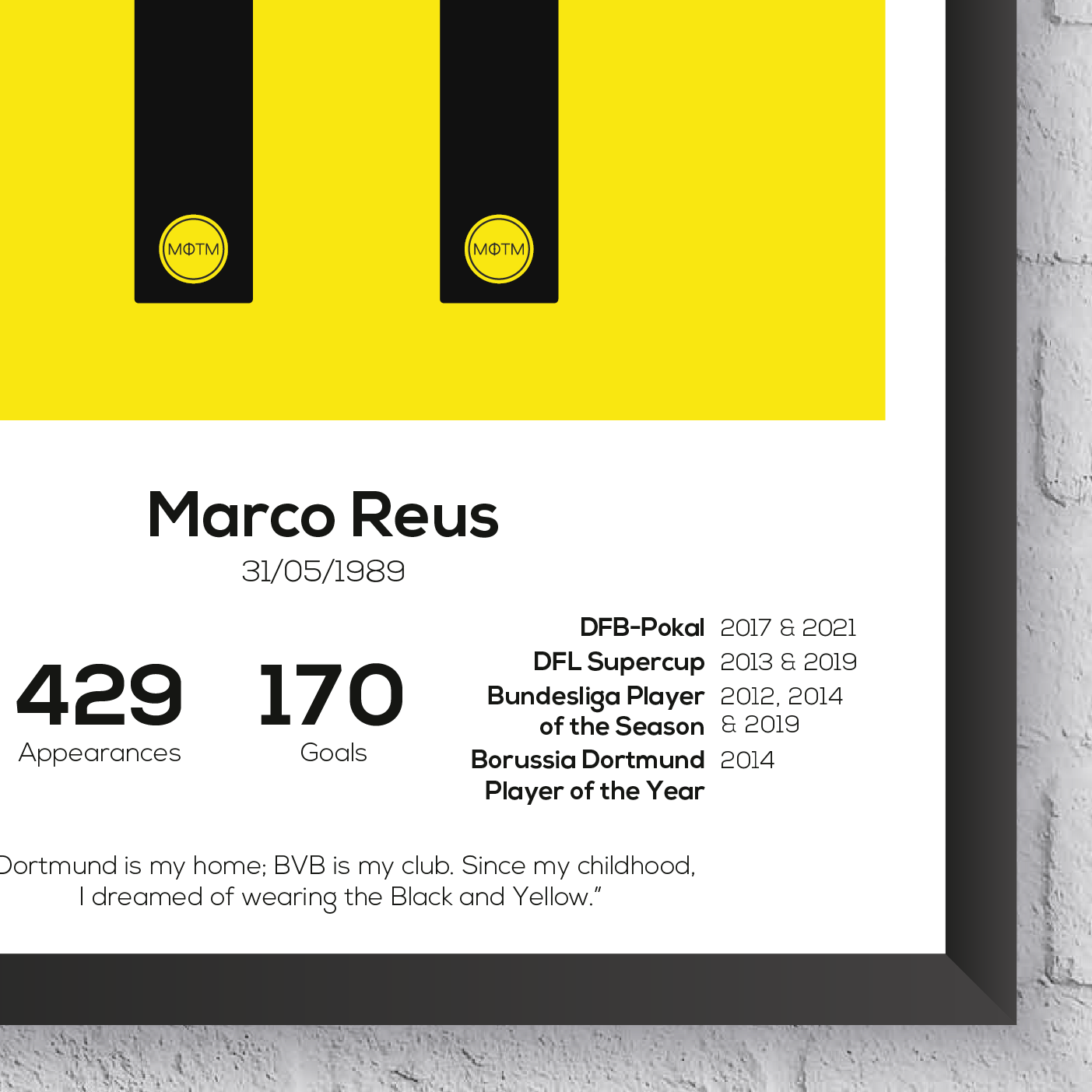 Marco Reus Legend Stats Print