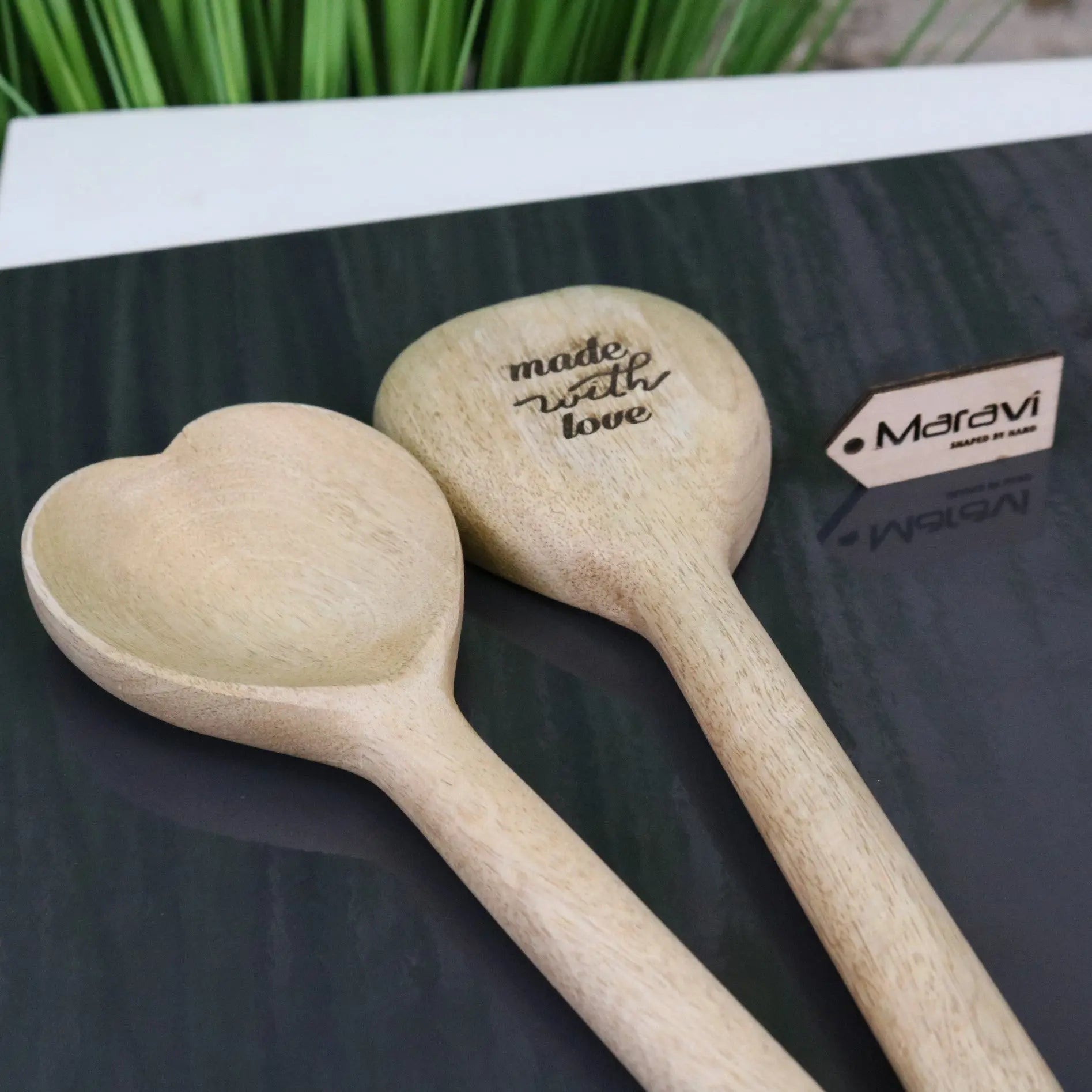 Marula Heart Wooden Spoon Set of 2