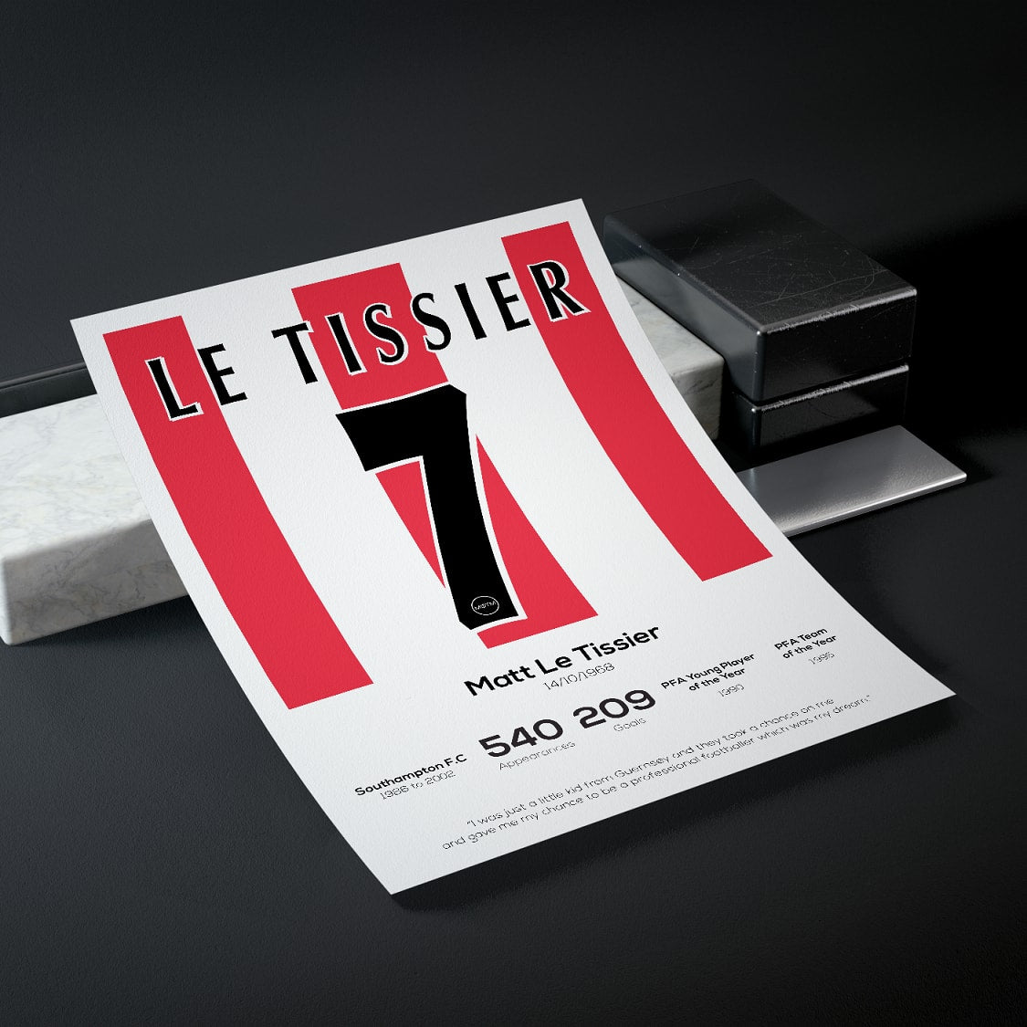 Matt Le Tissier Legend Stats Print