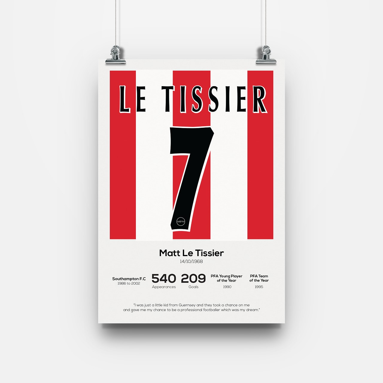 Matt Le Tissier Legend Stats Print