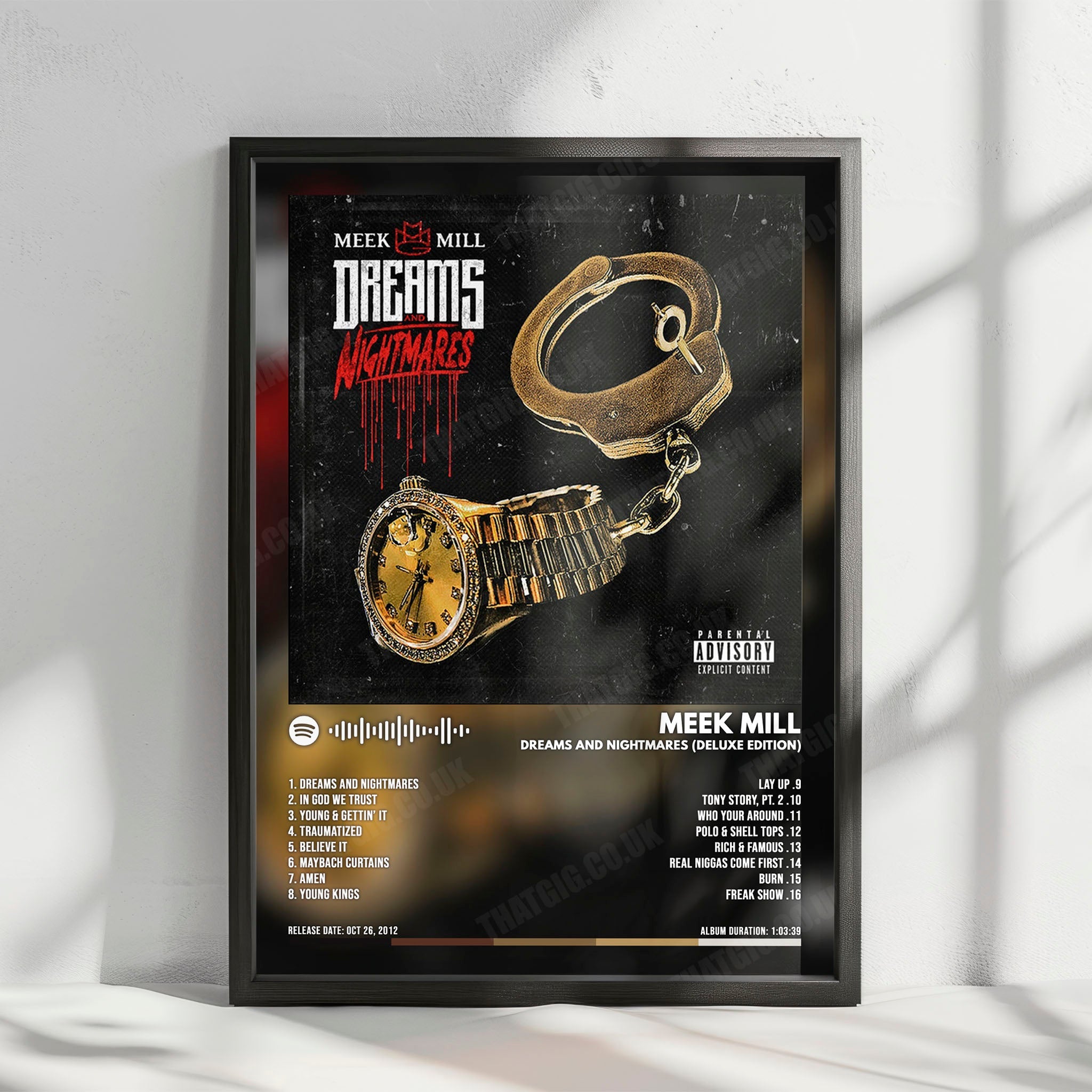 Meek Mill "Dreams and Nightmares (deluxe)" Album Cover Poster - with Complete Tracklist