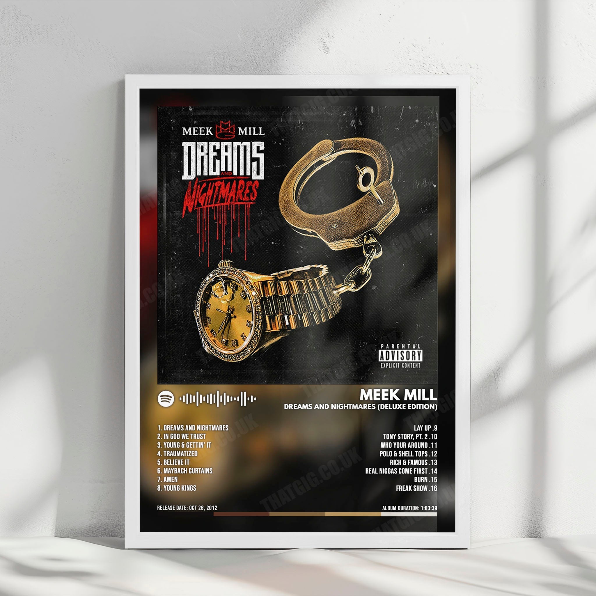 Meek Mill "Dreams and Nightmares (deluxe)" Album Cover Poster - with Complete Tracklist