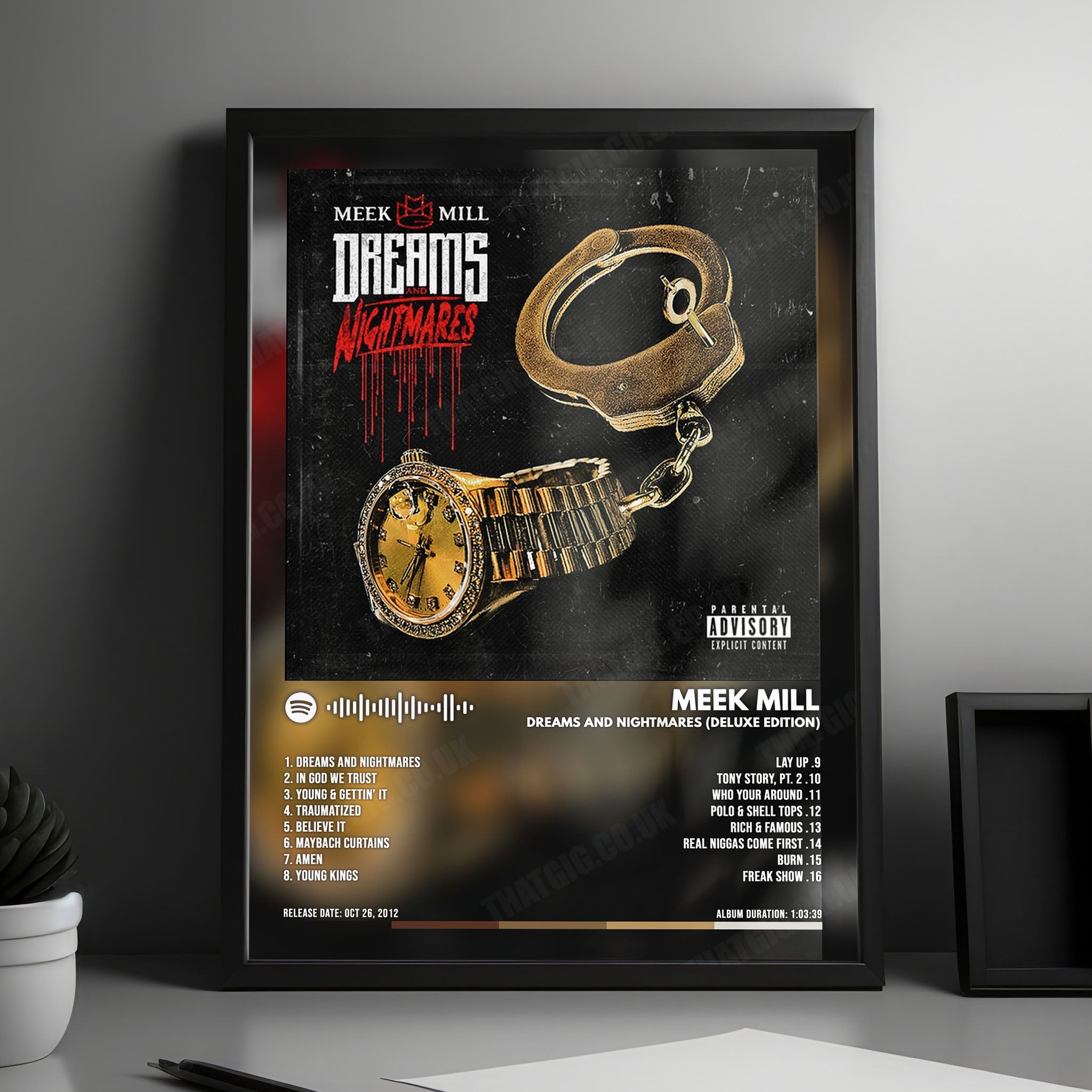 Meek Mill "Dreams and Nightmares (deluxe)" Album Cover Poster - with Complete Tracklist