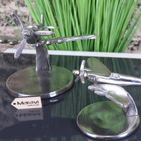 Meghna Set of 2 Spitfire Model Plane Distressed Metal Finish