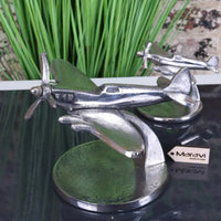 Meghna Set of 2 Spitfire Model Plane Distressed Metal Finish