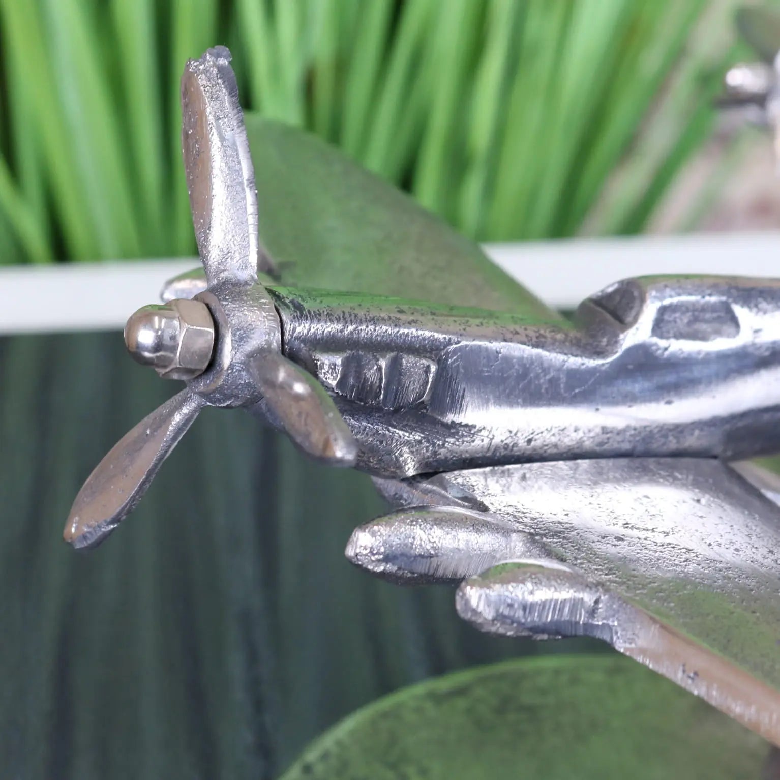 Meghna Set of 2 Spitfire Model Plane Distressed Metal Finish