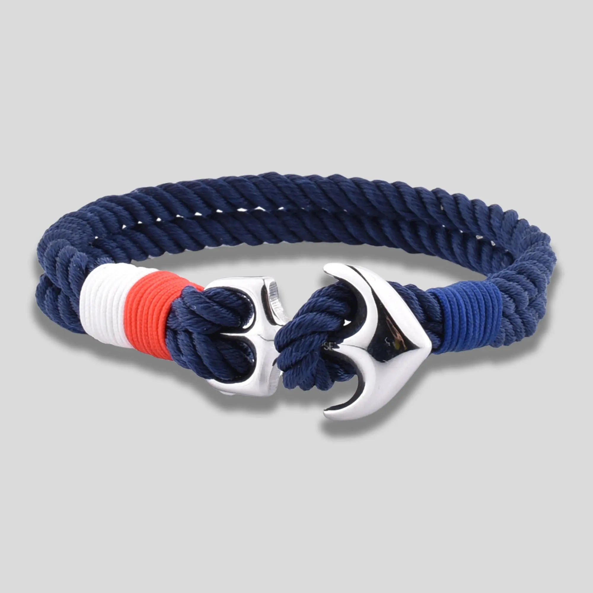 Men's Nylon Thread Bracelets Steel Anchor