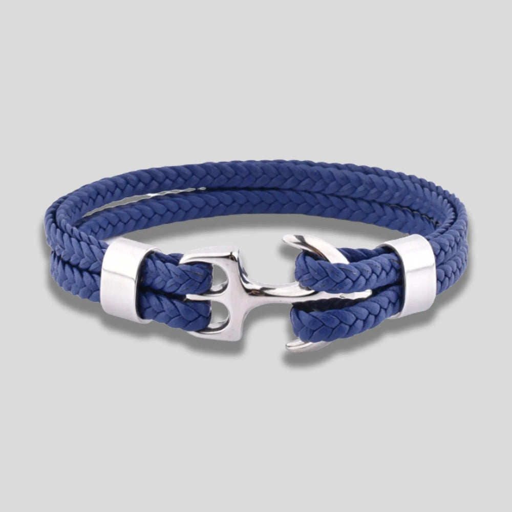Men's Style Navy Blue Anchor Bracelet