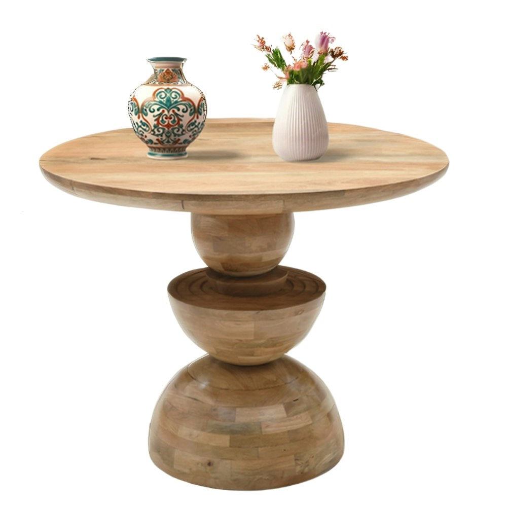 Merlin Mango Wood Round Dining Table