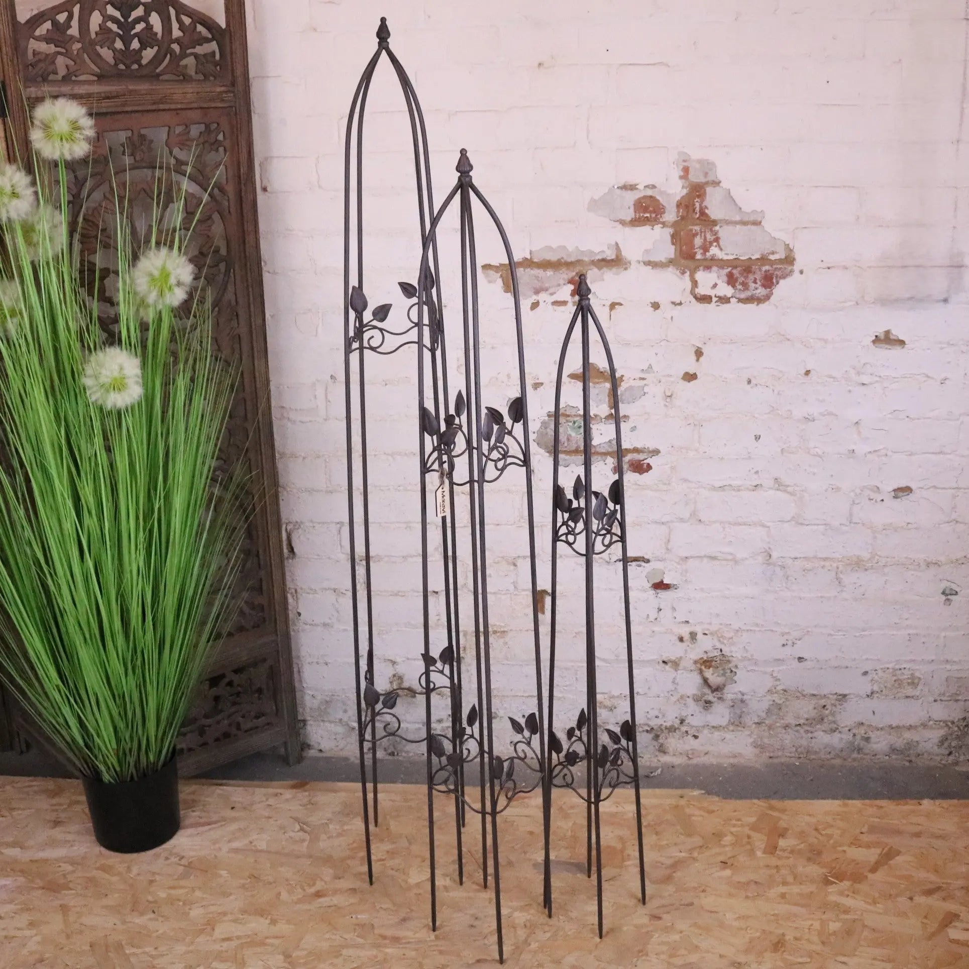 Metal Garden Obelisks Set of 3 for Climbing Plants