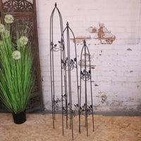 Metal Garden Obelisks Set of 3 for Climbing Plants