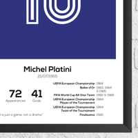 Michel Platini France Legend Stats Print