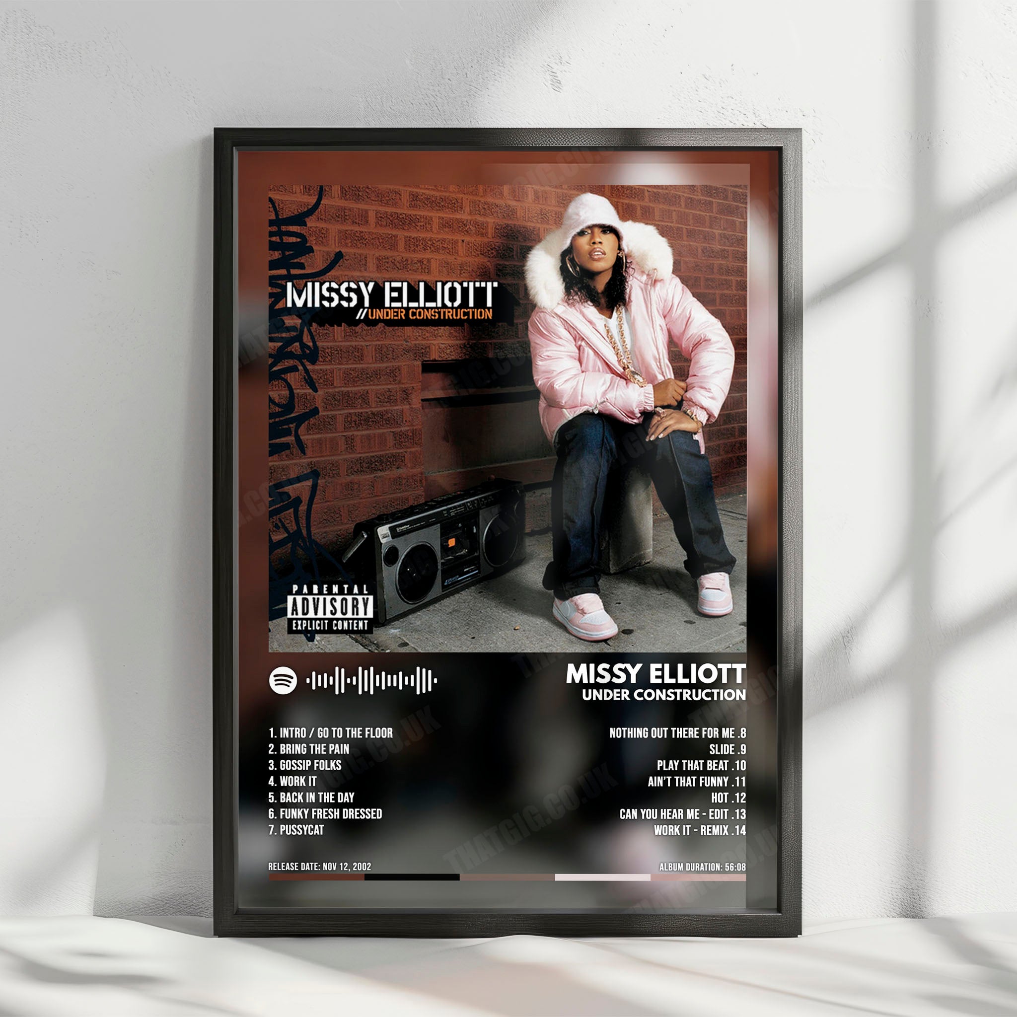 Missy Elliott "Under Construction" Album Cover Poster - with Complete Tracklist